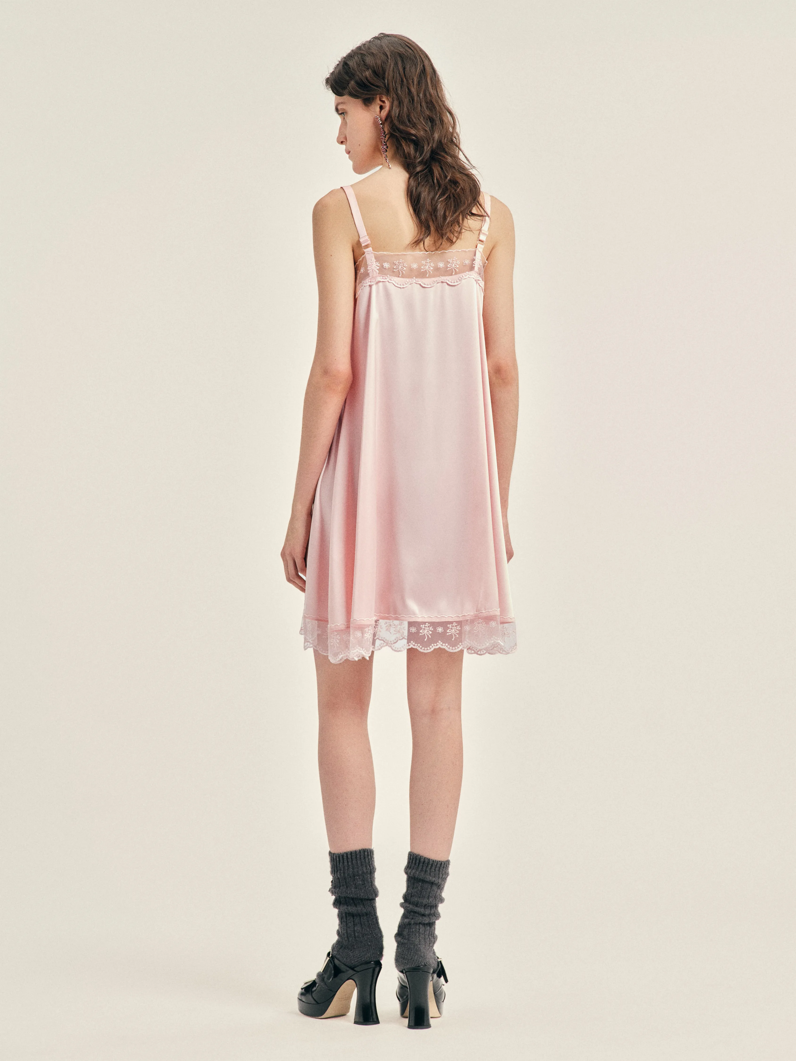 Mini Square Neck Lace Trim Dress sold by Simone Rocha product image thumbnail 3