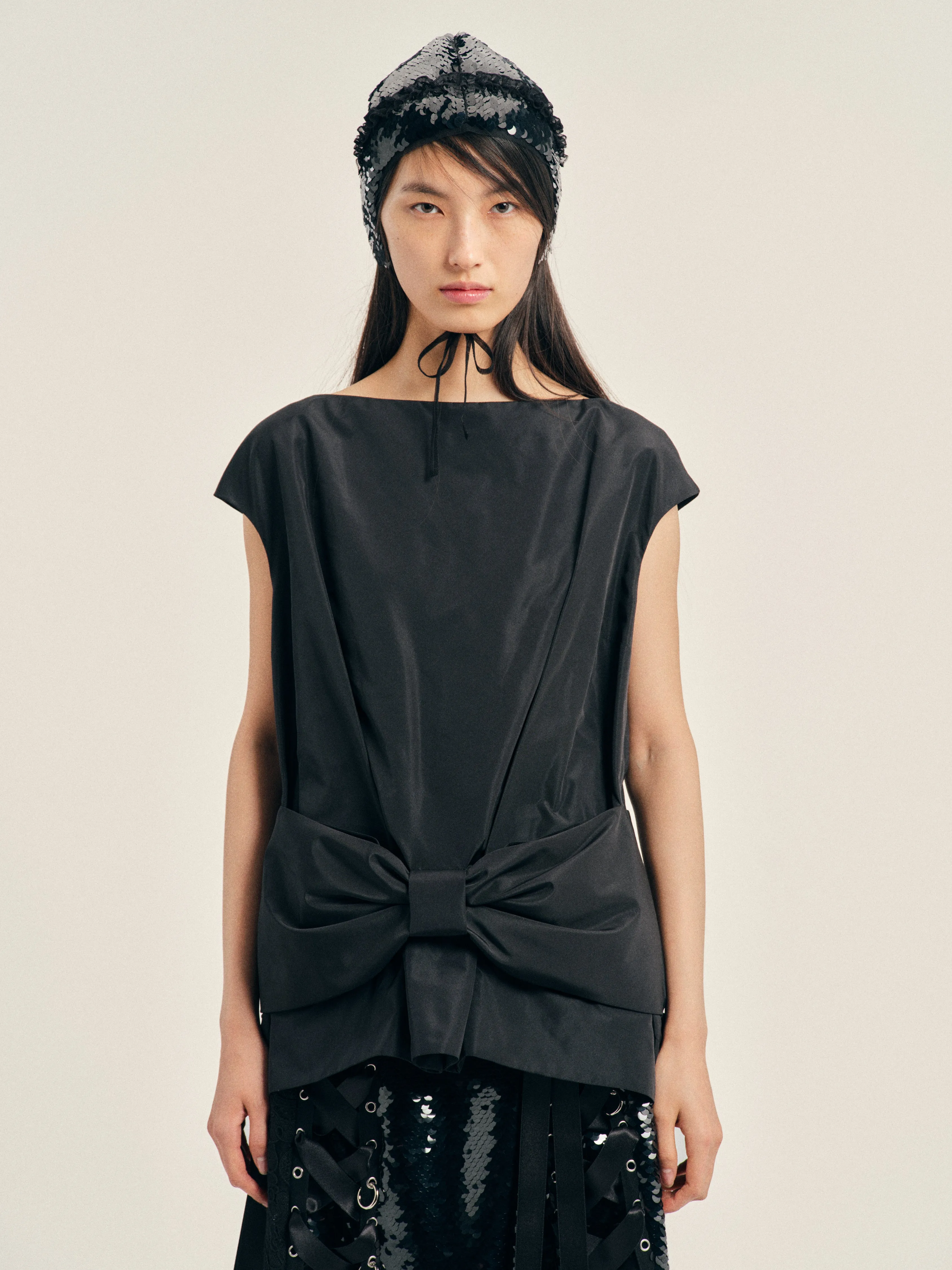 Boxy Peplum Bow Detail Top sold by Simone Rocha product image thumbnail 4