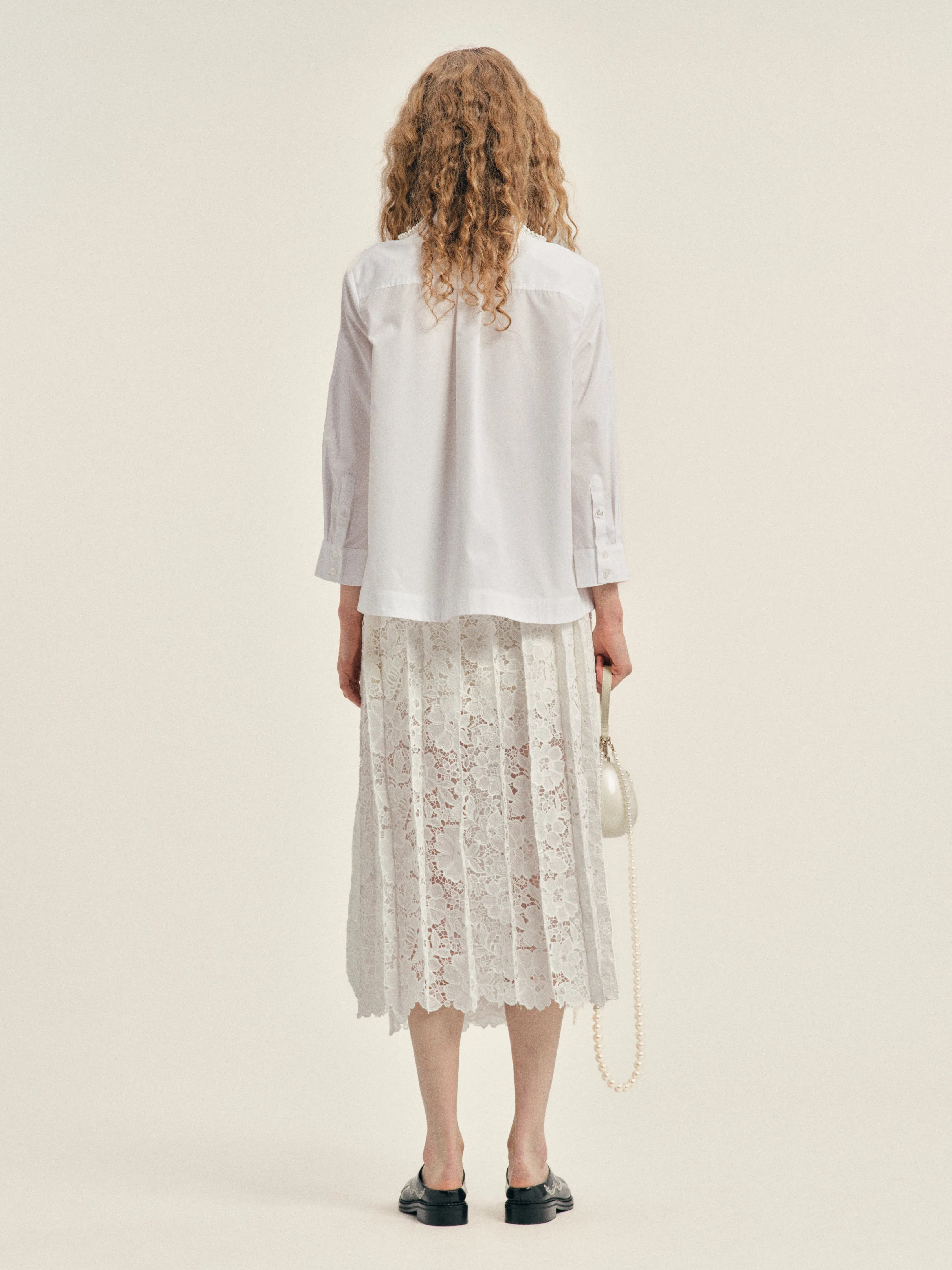 Embellished Cropped Petal Collar Masculine Shirt sold by Simone Rocha product image thumbnail 4