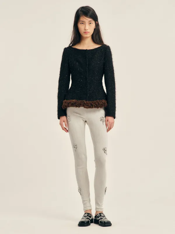 Round Sculpt Faux Fur Detail Bustle Jacket made by Simone Rocha