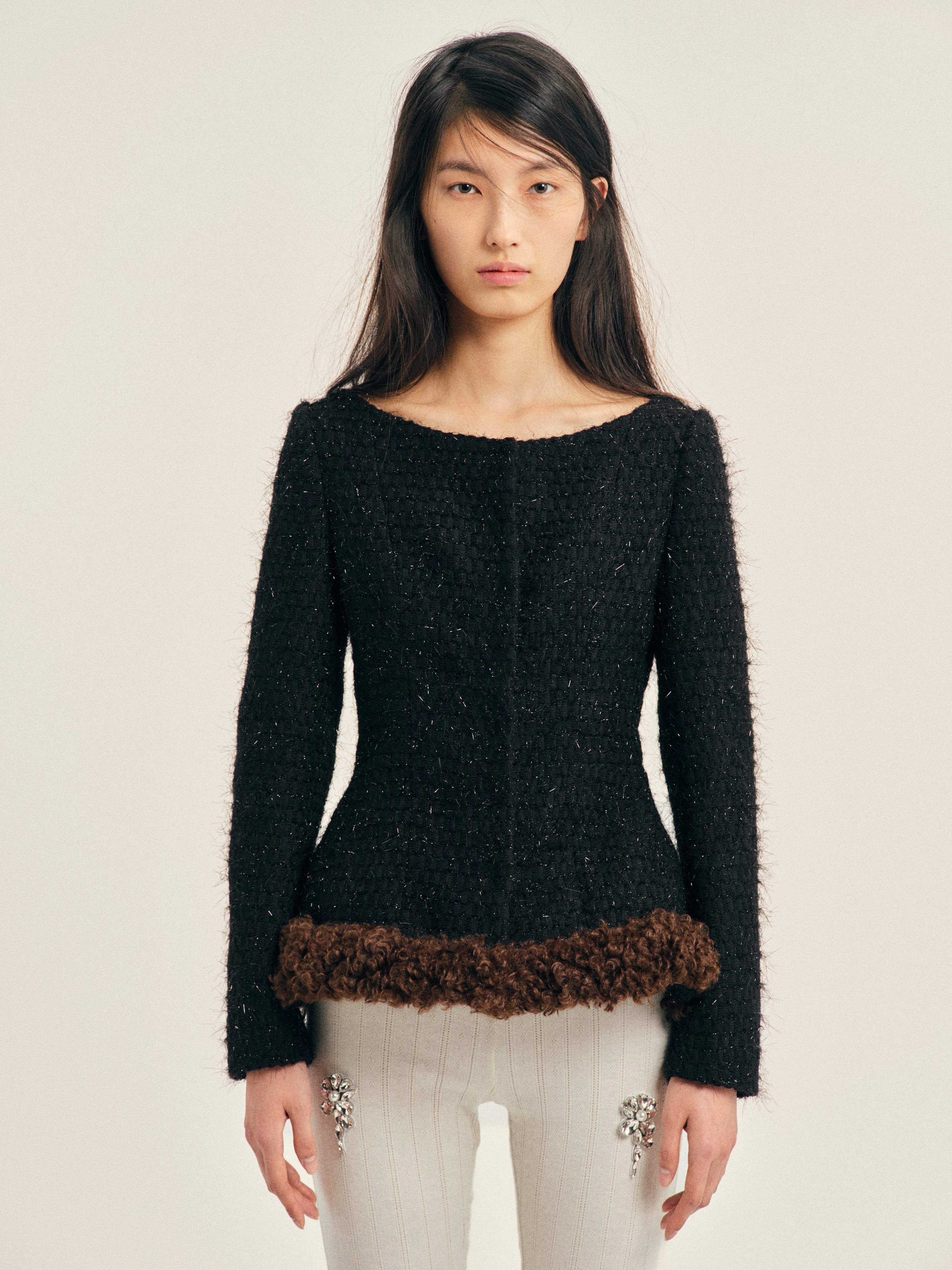 Round Sculpt Faux Fur Detail Bustle Jacket sold by Simone Rocha product image thumbnail 4