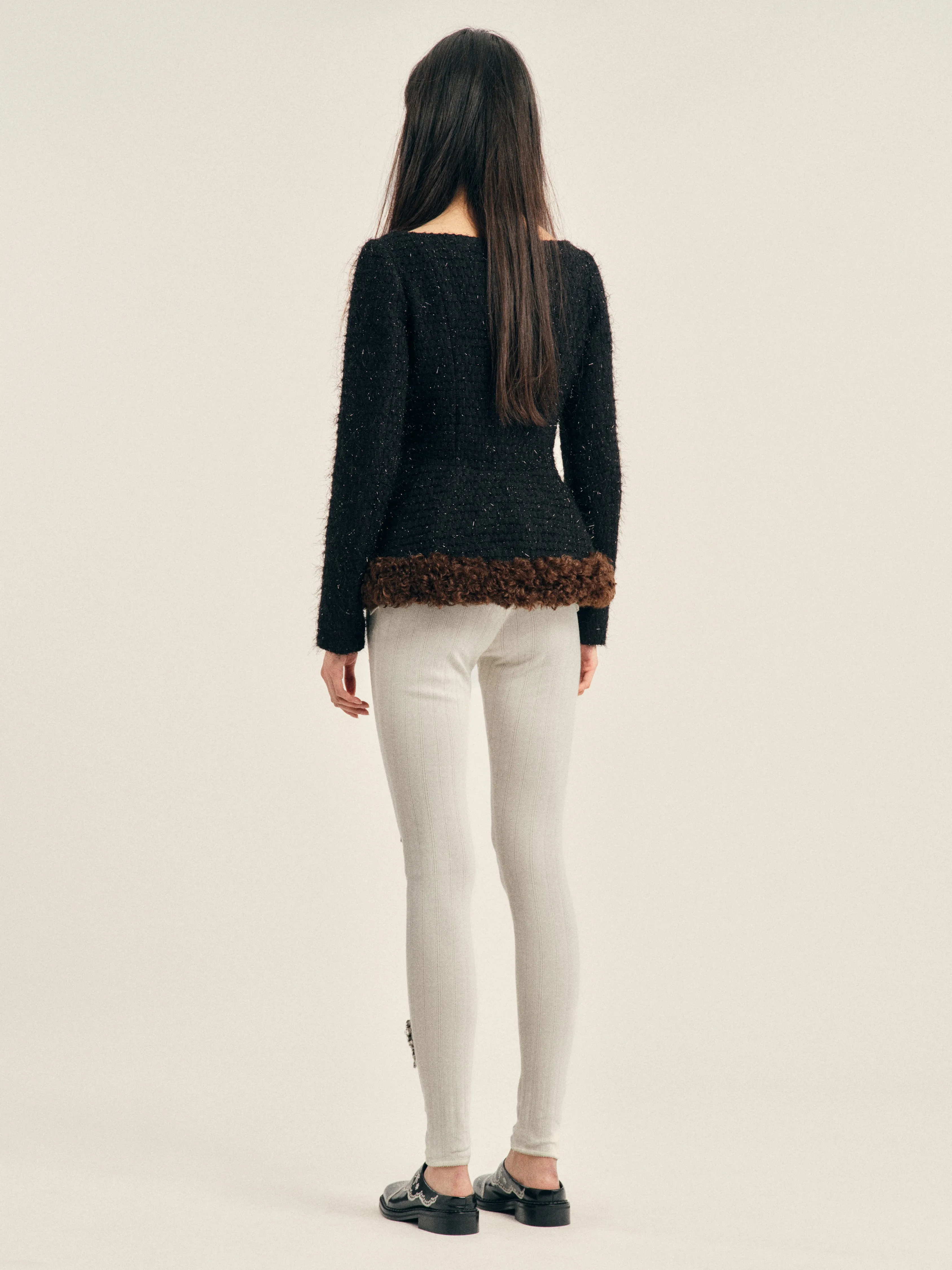 Round Sculpt Faux Fur Detail Bustle Jacket sold by Simone Rocha product image thumbnail 3