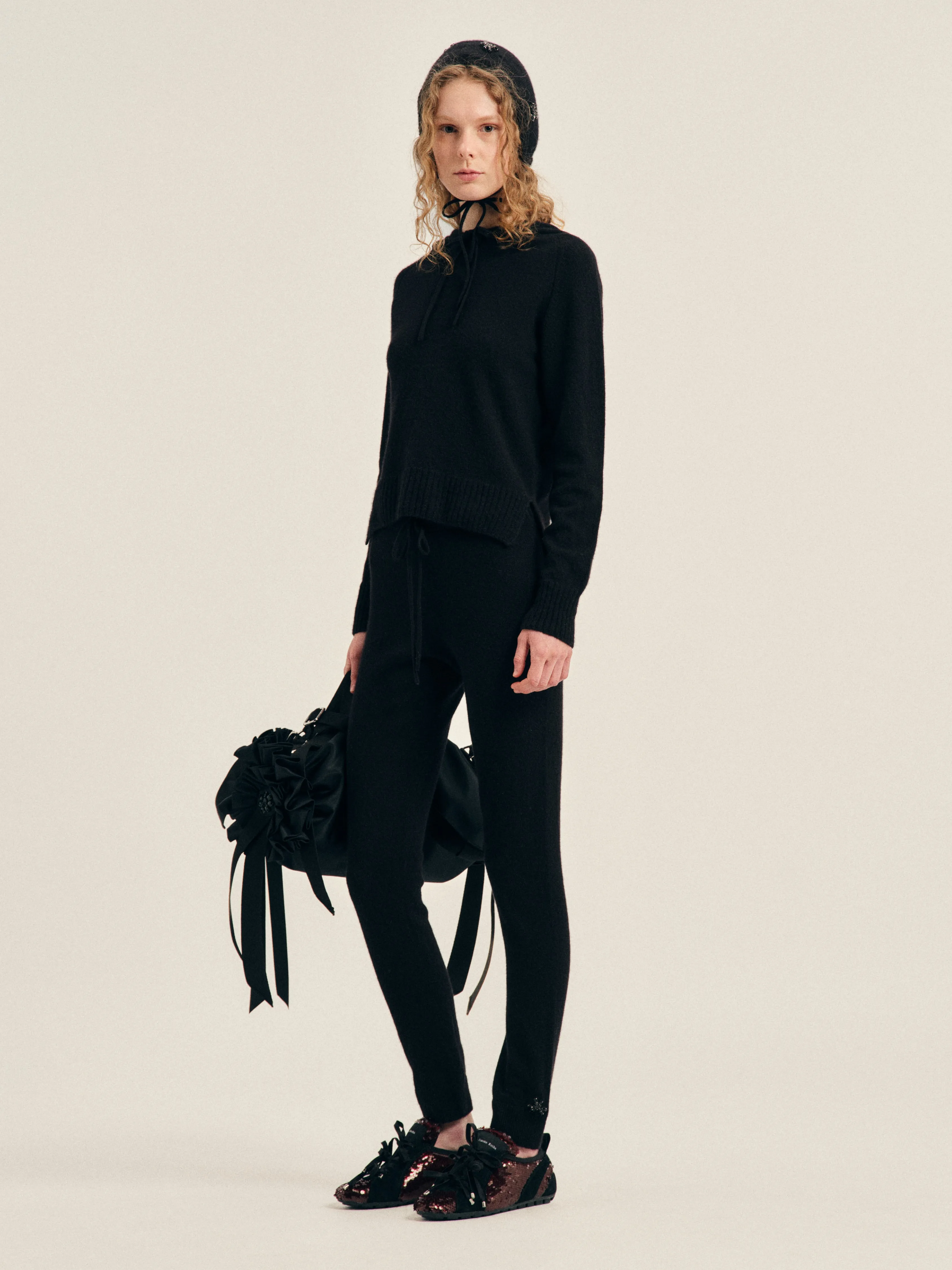 Turbo Embellished Relaxed Cashmere Hoodie sold by Simone Rocha product image thumbnail 3