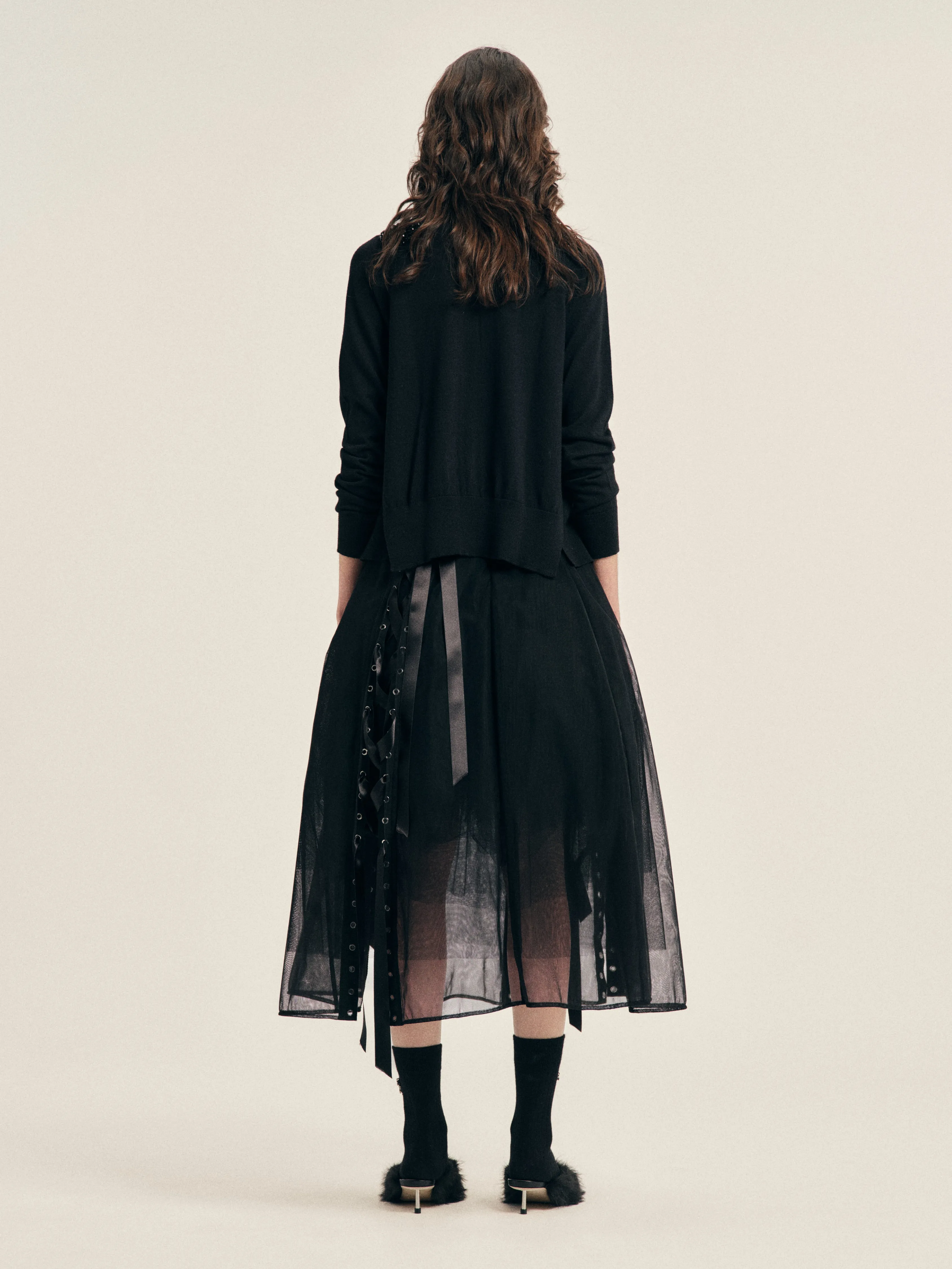 Turbo Embellished Classic Merino Silk Cardigan sold by Simone Rocha product image thumbnail 4