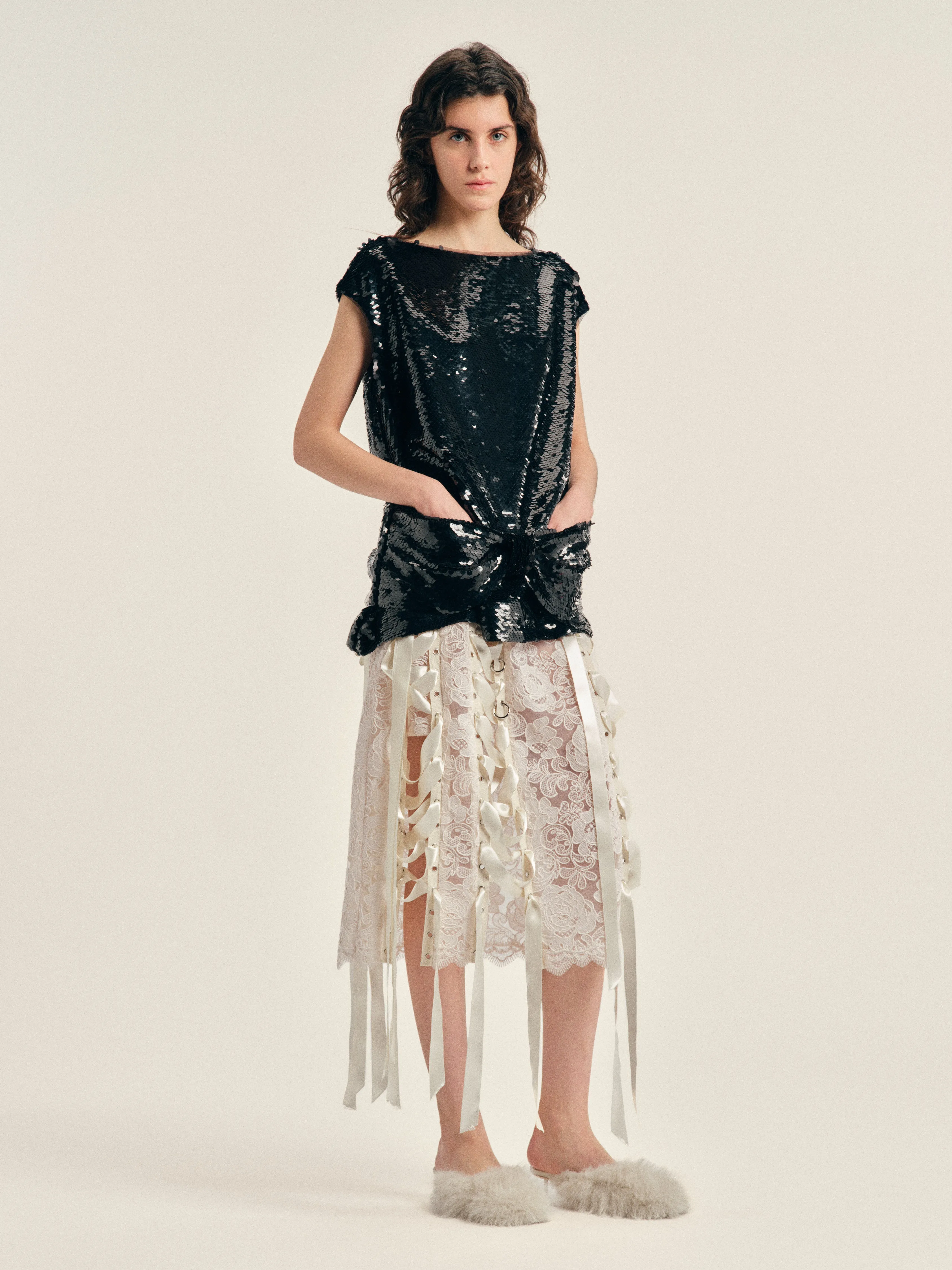 Boxy Peplum Bow Detail Top sold by Simone Rocha product image thumbnail 2