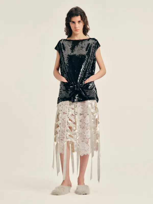 Boxy Peplum Bow Detail Top made by Simone Rocha