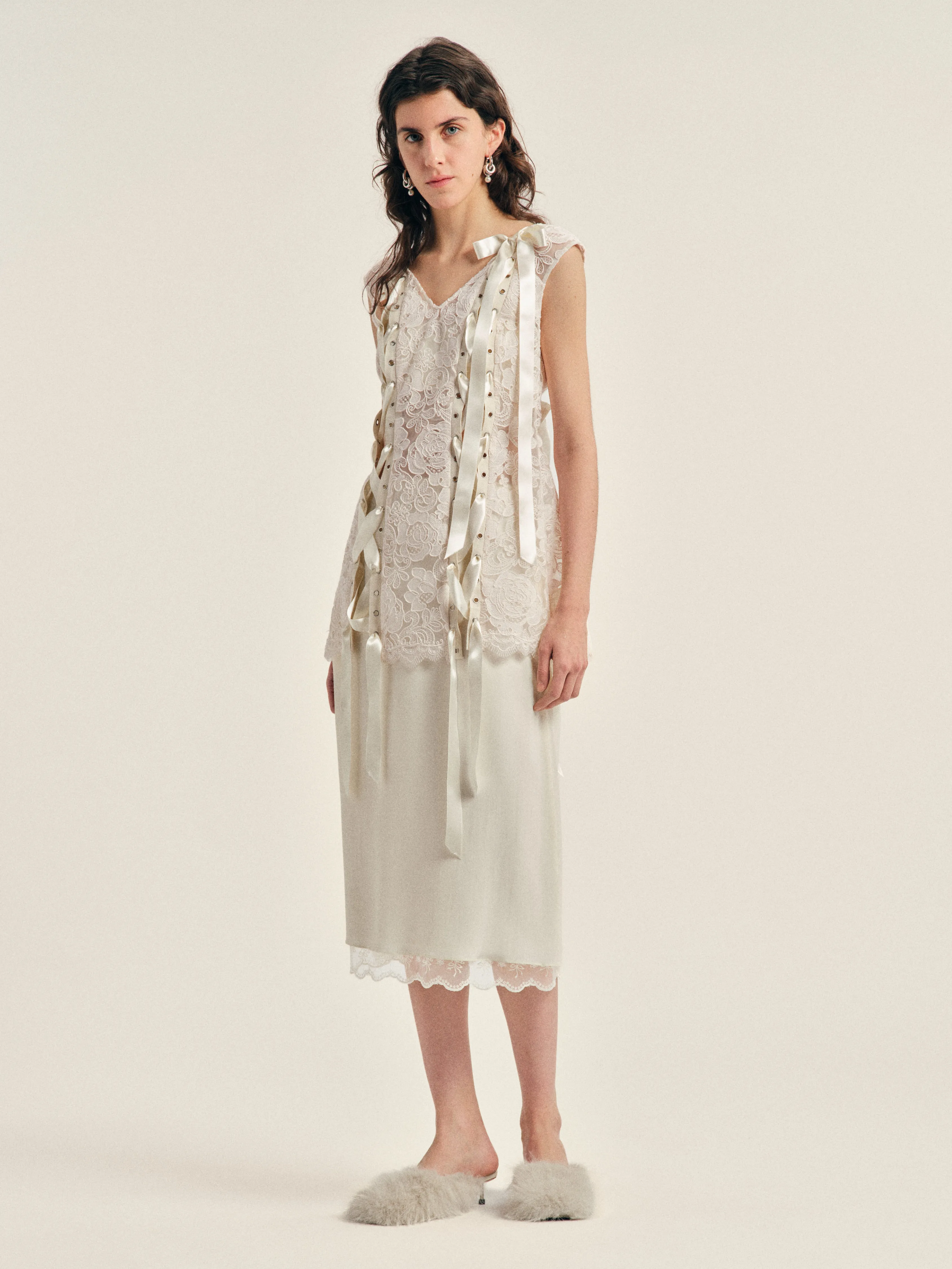 Unraveling Ribbon Portrait Top sold by Simone Rocha