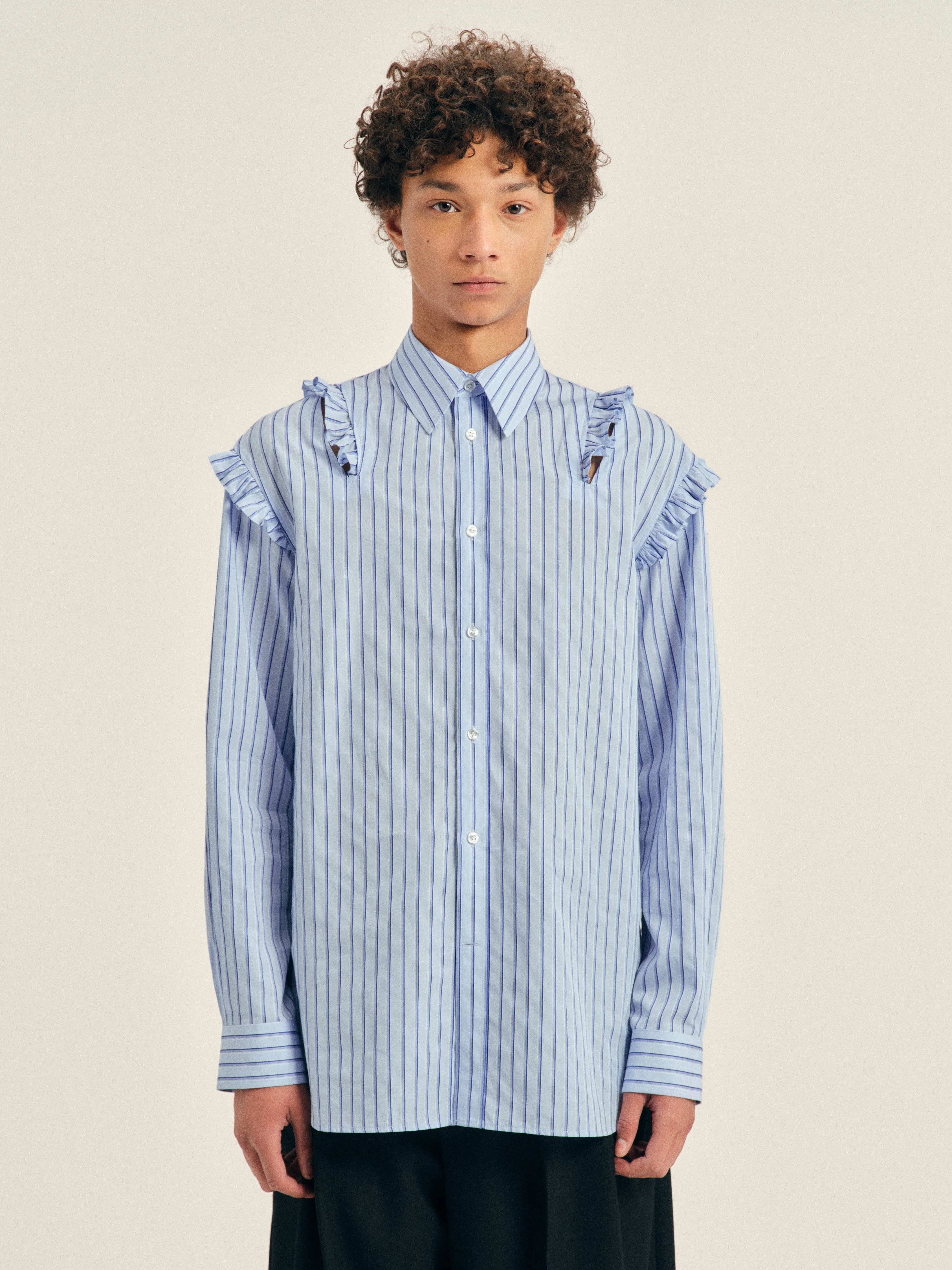 Double Ruffle Slash Easy Shirt sold by Simone Rocha