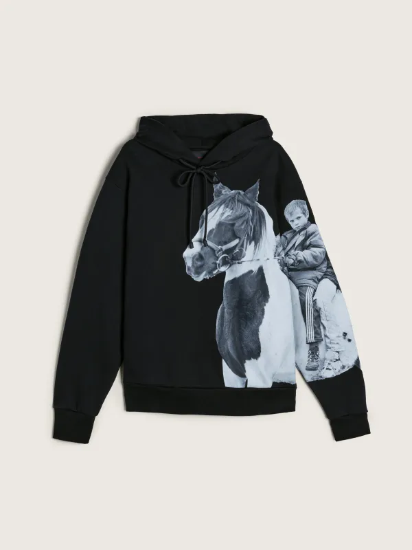 Boxy Pony Kid Print Hoodie made by Simone Rocha