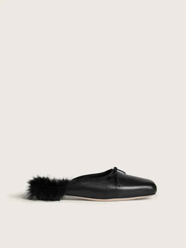 Faux Fur Lined Pointe Mule made by Simone Rocha