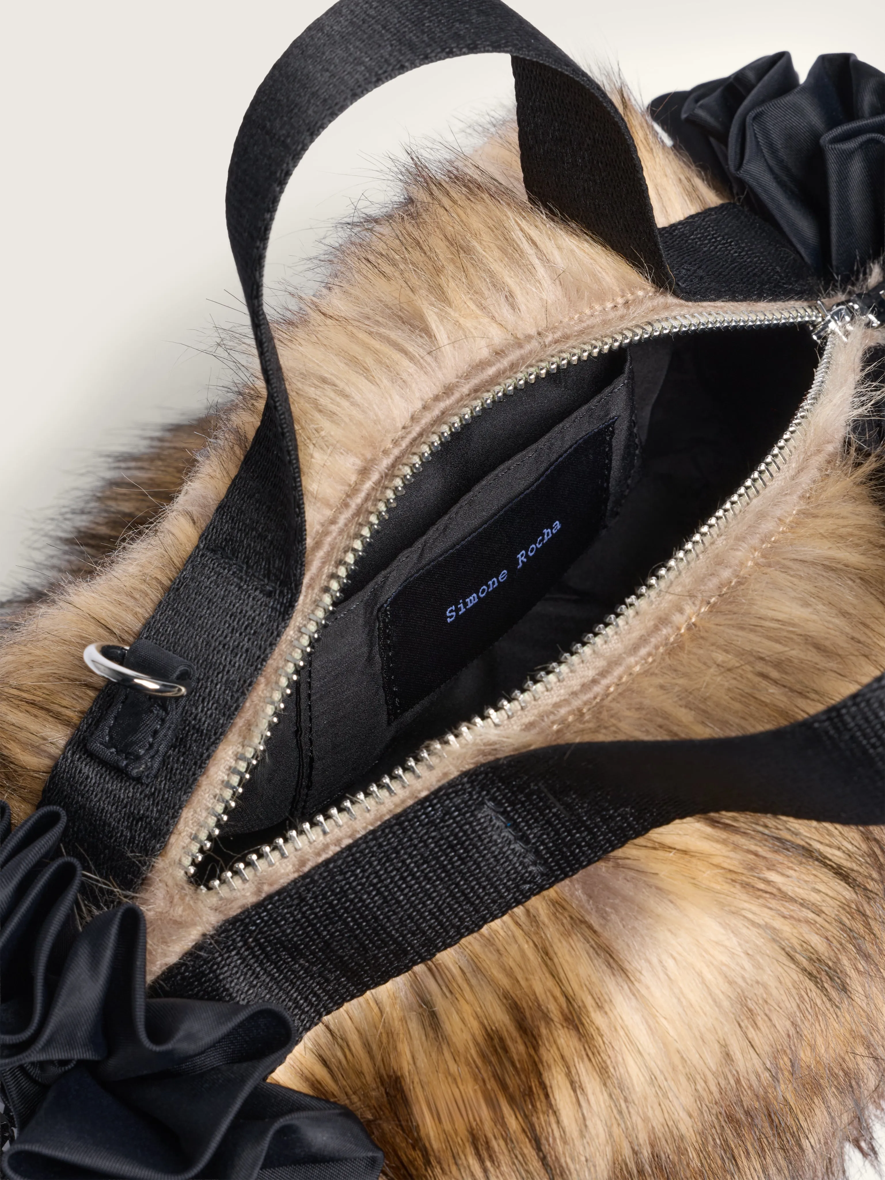 Embellished Mini Faux Fur Double Ribbon Rosette Bag sold by Simone Rocha product image thumbnail 3