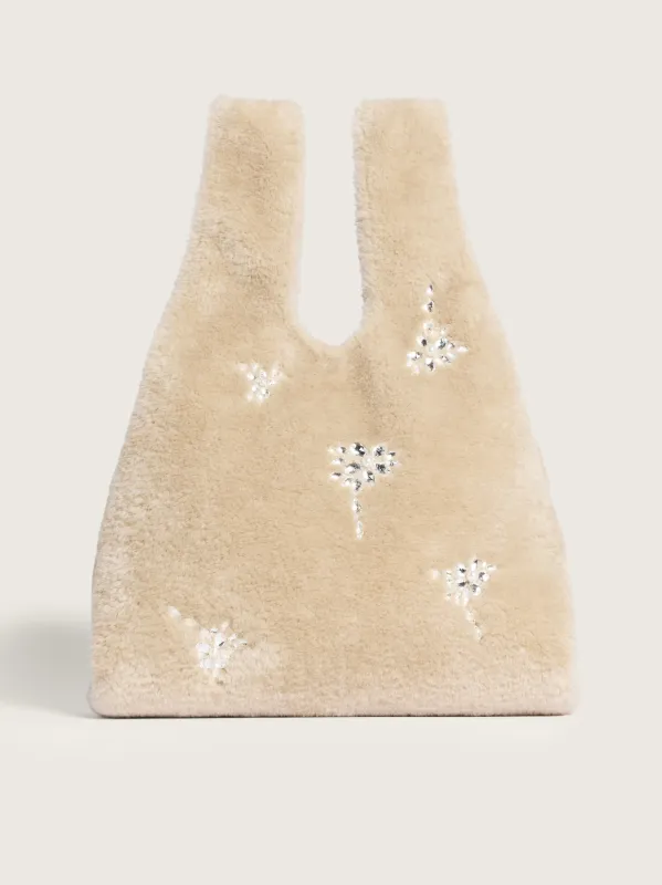 Embellished Faux Fur Shopper Bag made by Simone Rocha