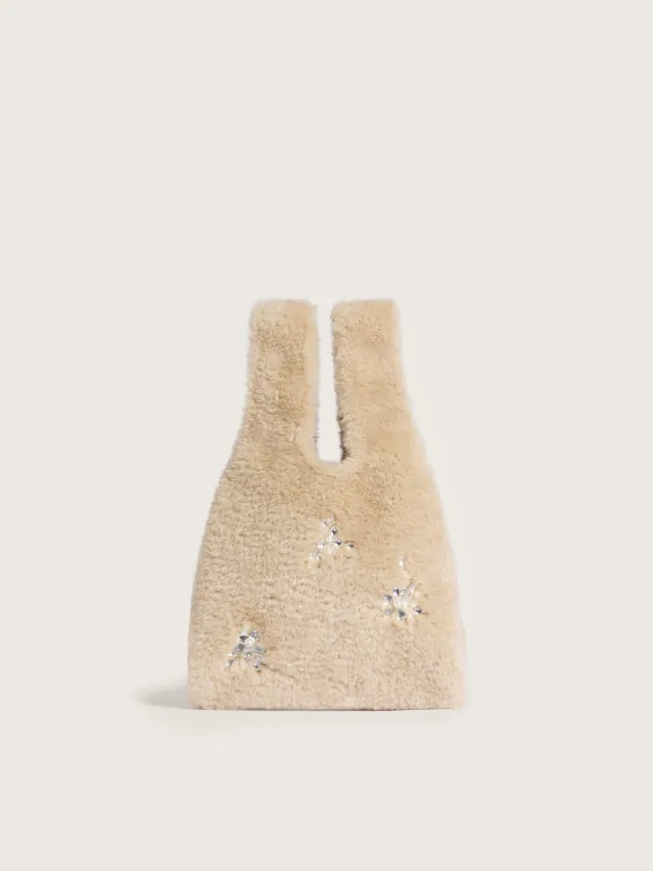 Embellished Mini Faux Fur Shopper Bag made by Simone Rocha