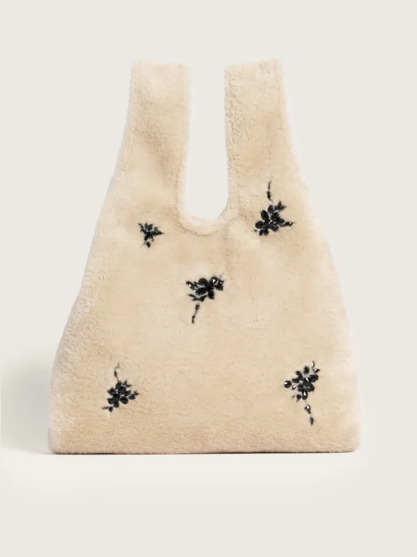 Embellished Faux Fur Shopper Bag made by Simone Rocha