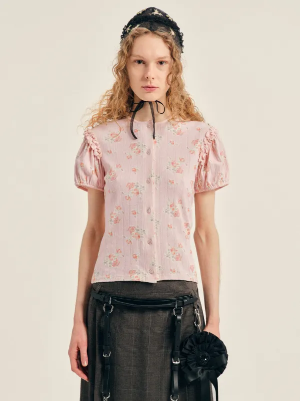 Pointelle Puff Sleeve Cardigan made by Simone Rocha
