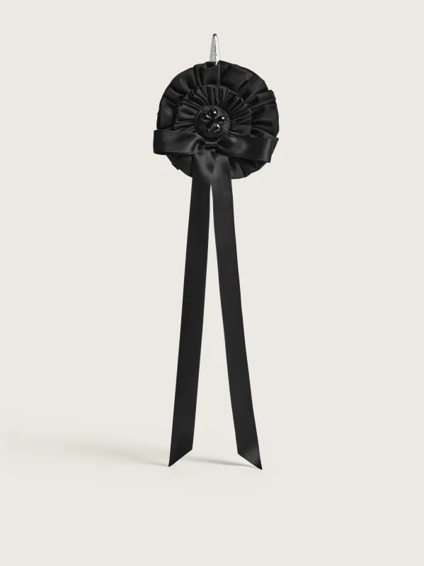 Embellished Ribbon Rosette Bag Charm made by Simone Rocha
