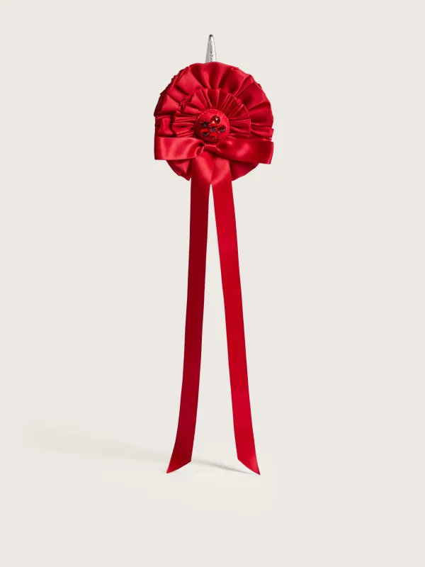 Embellished Ribbon Rosette Bag Charm made by Simone Rocha