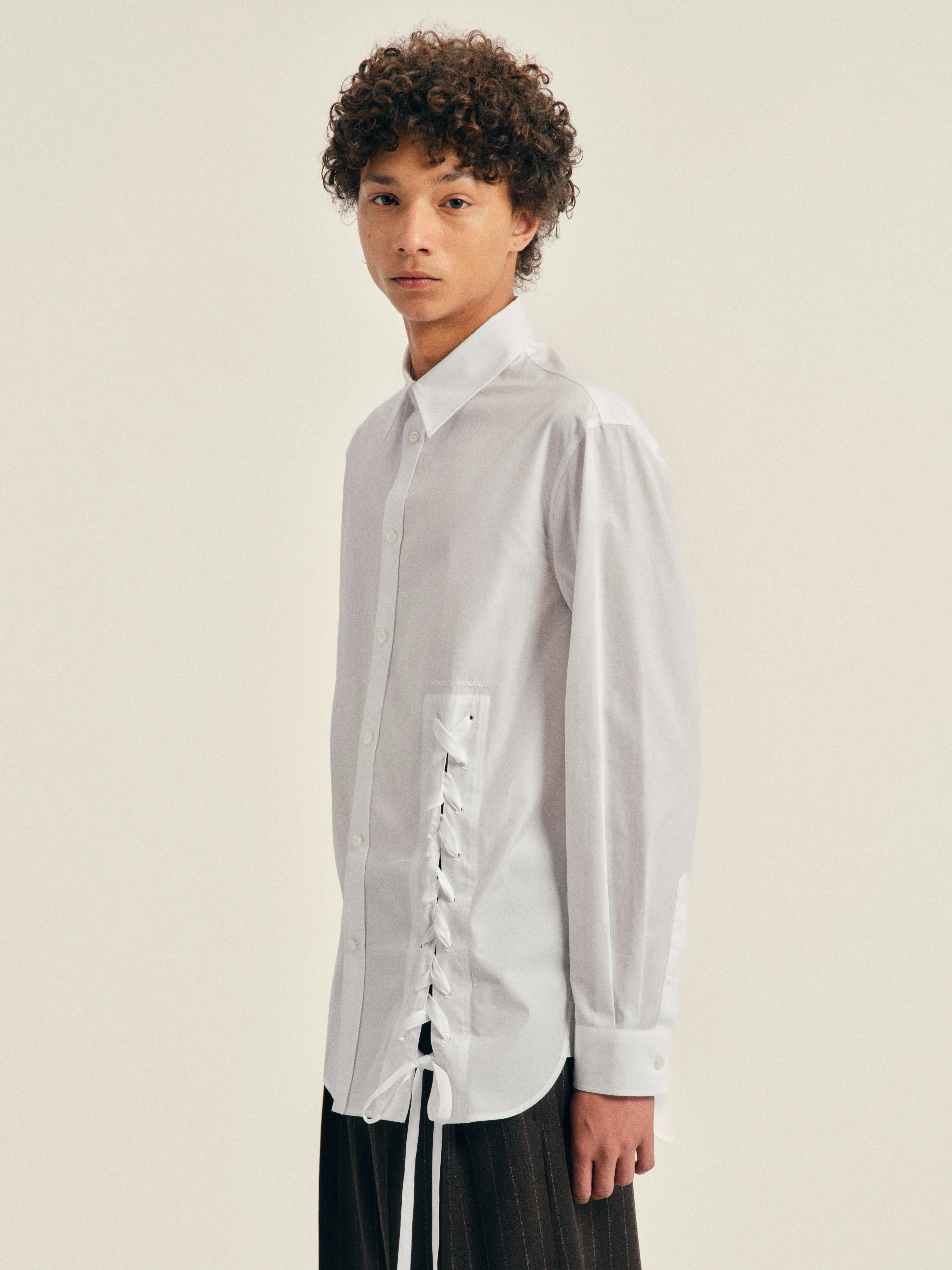 Lace Up Hem Easy Shirt sold by Simone Rocha product image thumbnail 4