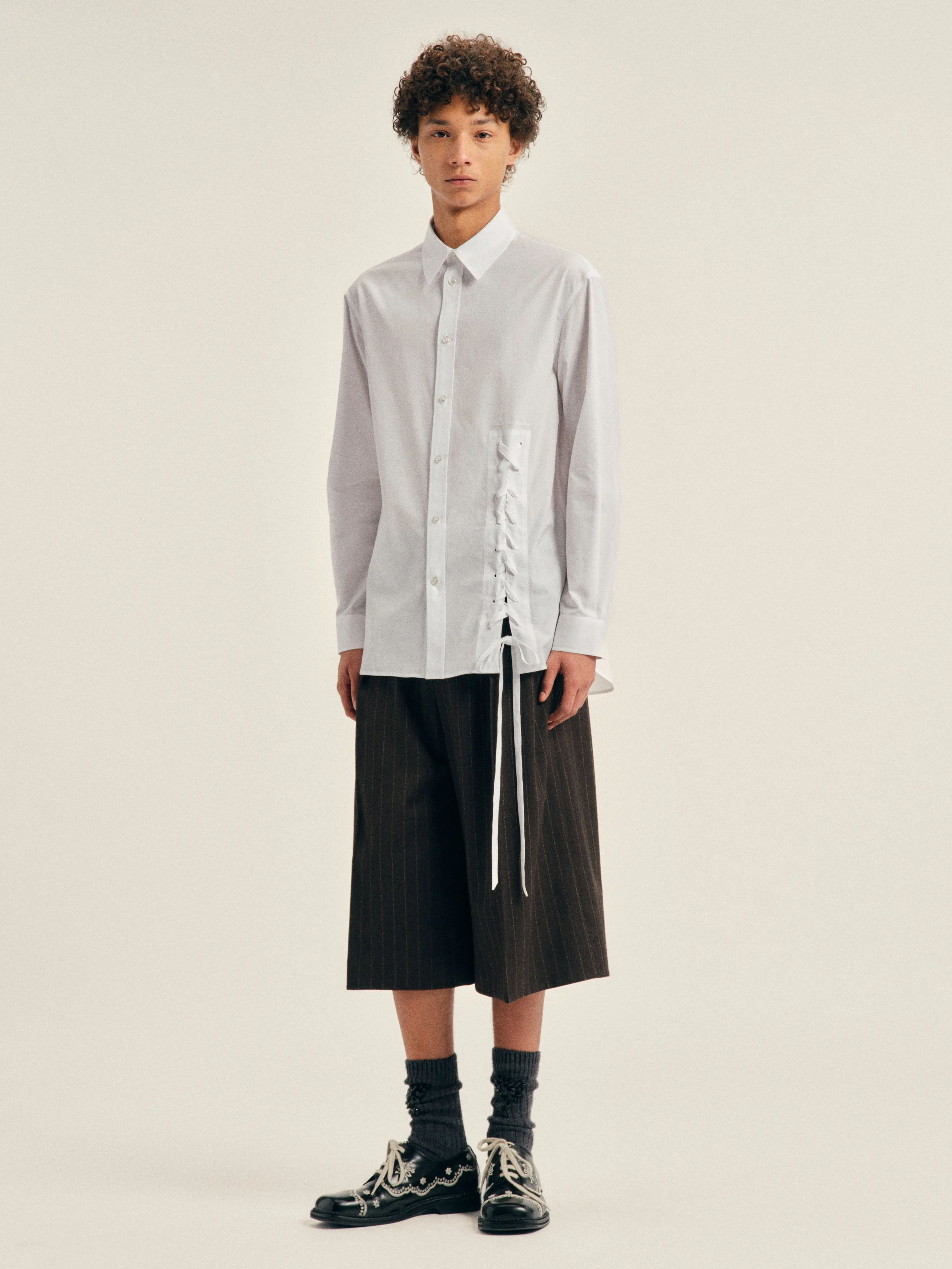 Lace Up Hem Easy Shirt sold by Simone Rocha