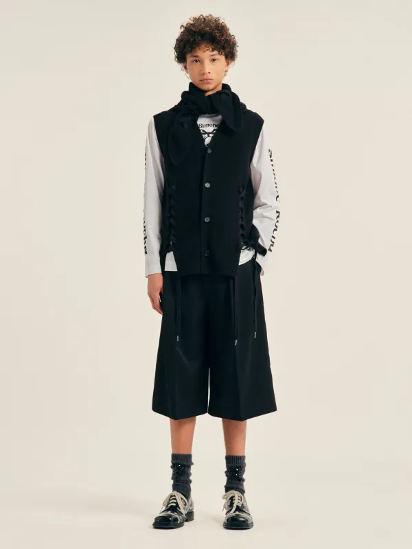 Merino Lace Up Hem Vest made by Simone Rocha