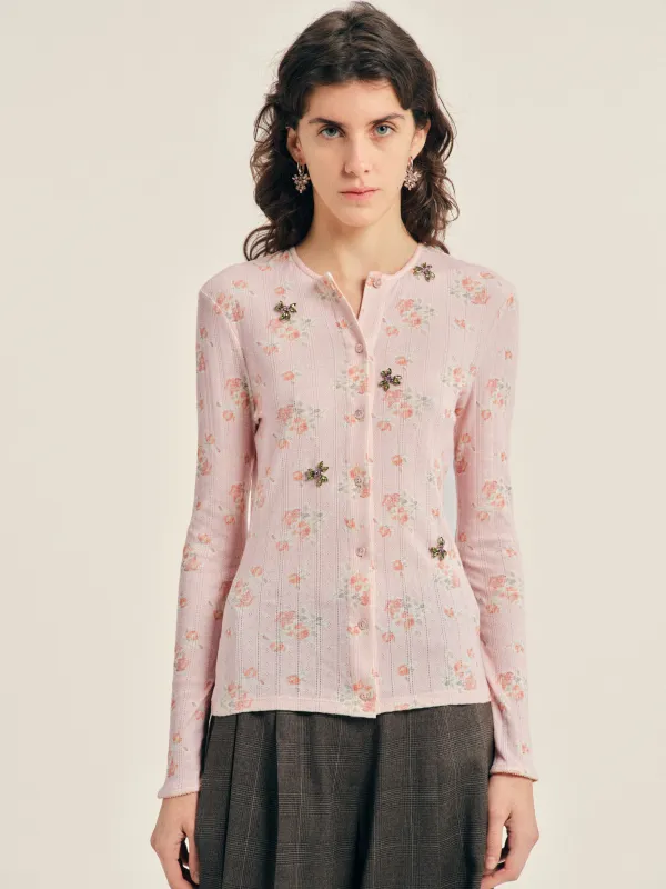 Embellished Pointelle Cardigan made by Simone Rocha