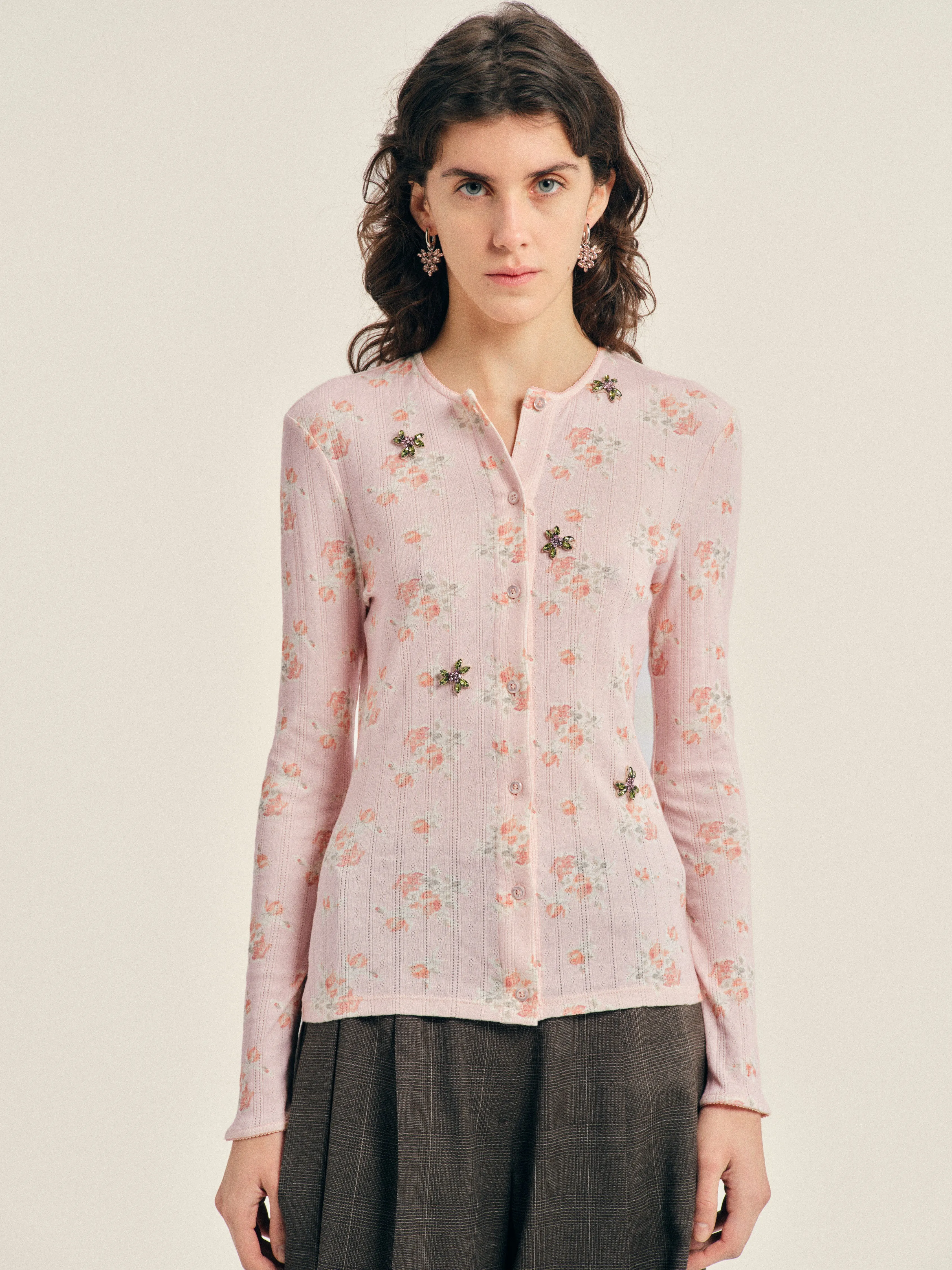 Embellished Pointelle Cardigan sold by Simone Rocha