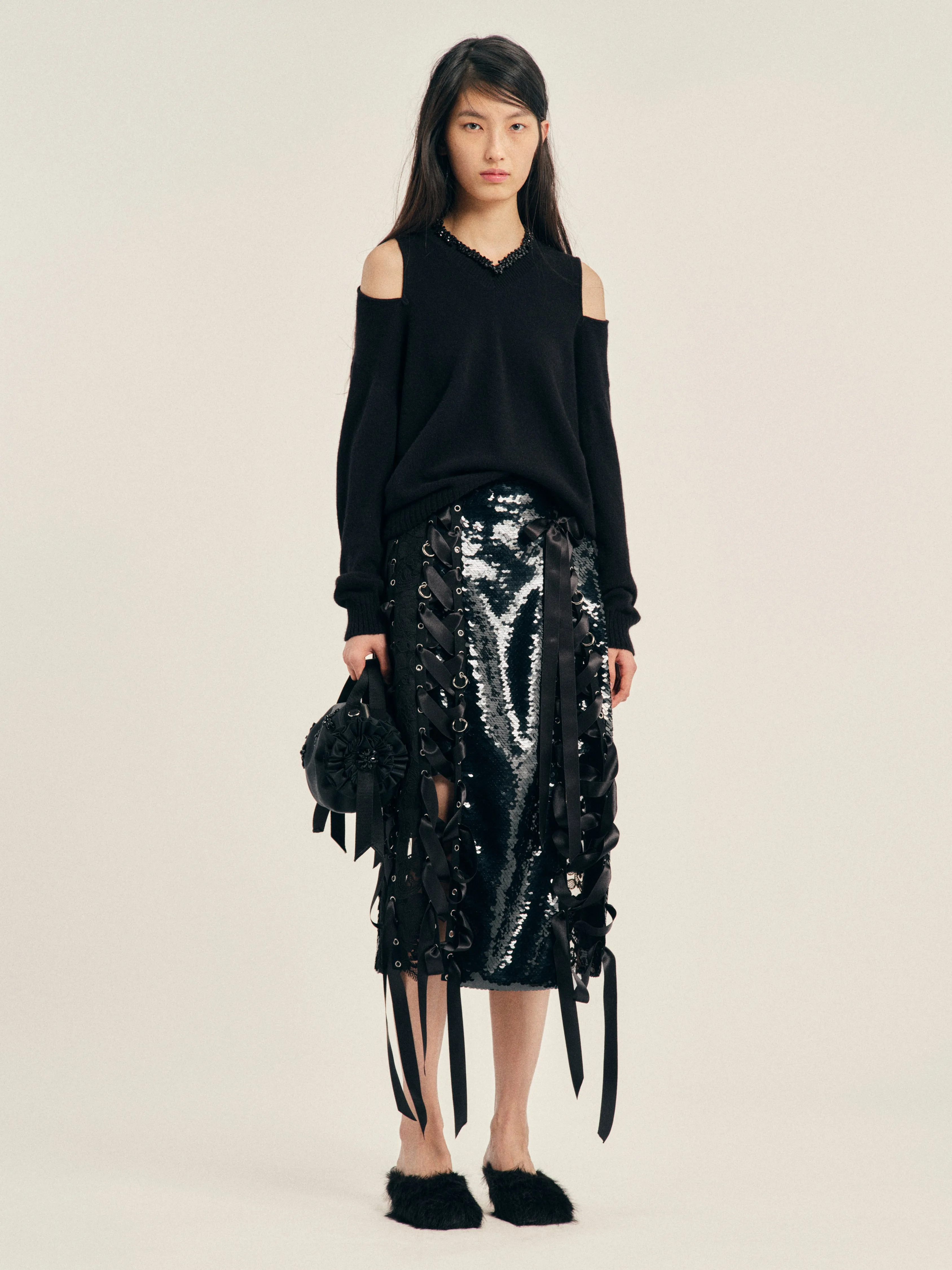 Unraveling Ribbon Patchwork Ring Skirt sold by Simone Rocha