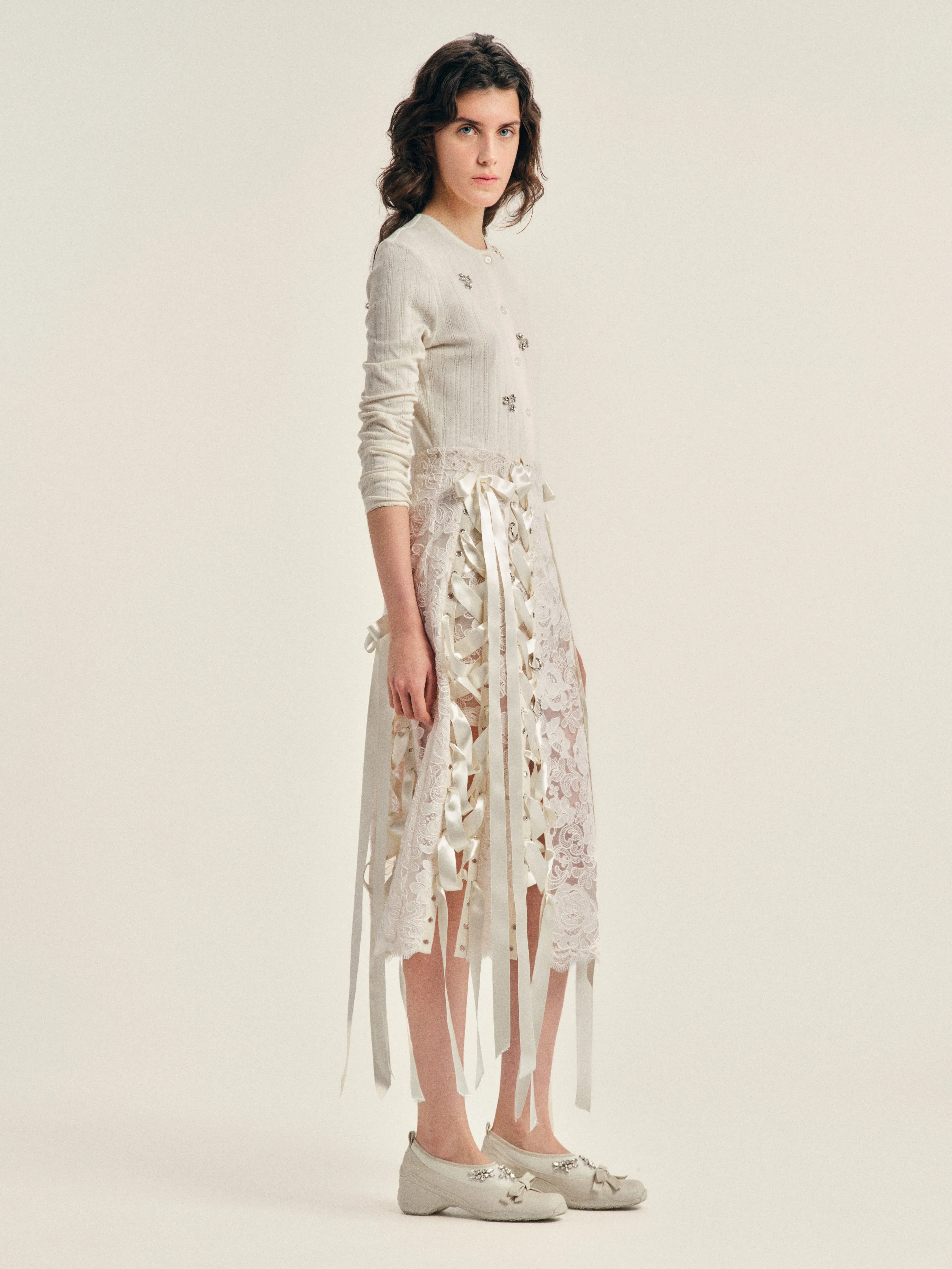 Turbo Embellished Pointelle Cardigan sold by Simone Rocha product image thumbnail 3
