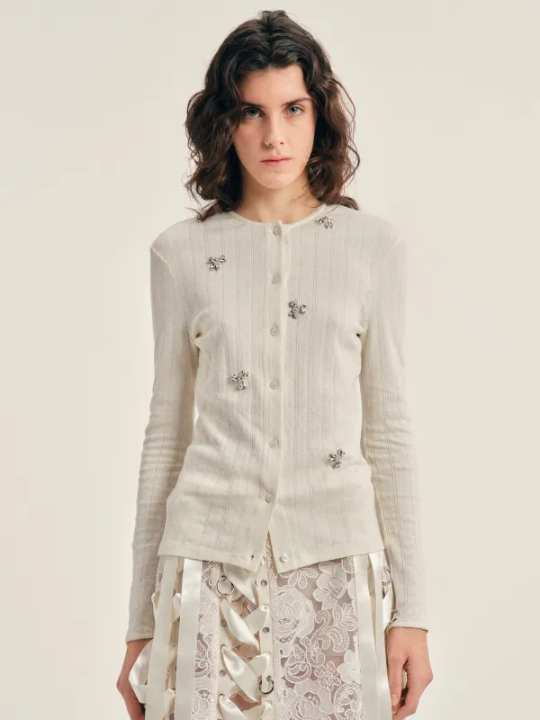 Turbo Embellished Pointelle Cardigan made by Simone Rocha