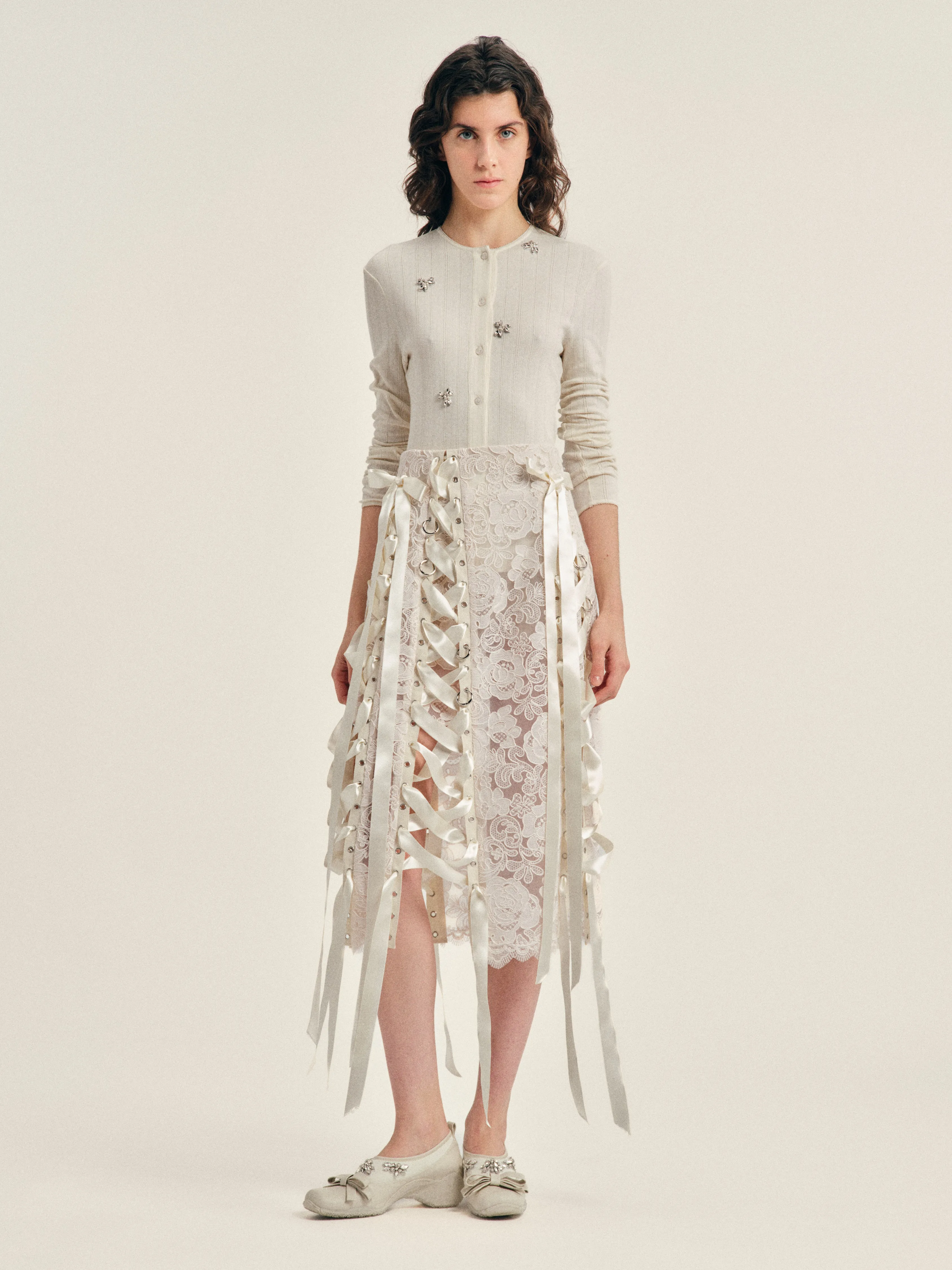 Turbo Embellished Pointelle Cardigan sold by Simone Rocha product image thumbnail 2