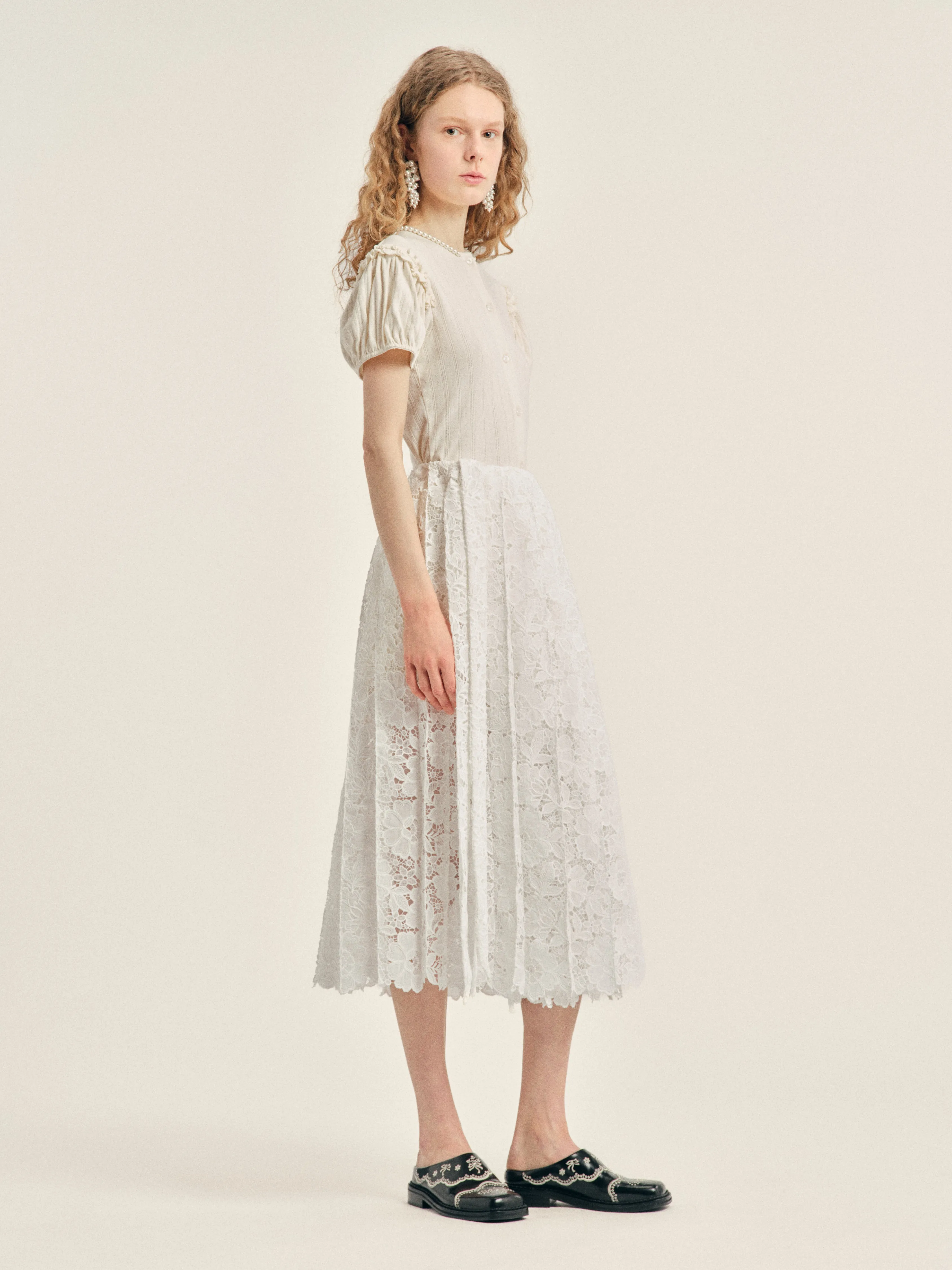 Pleated Sheer Panel Wrap Skirt sold by Simone Rocha product image thumbnail 4