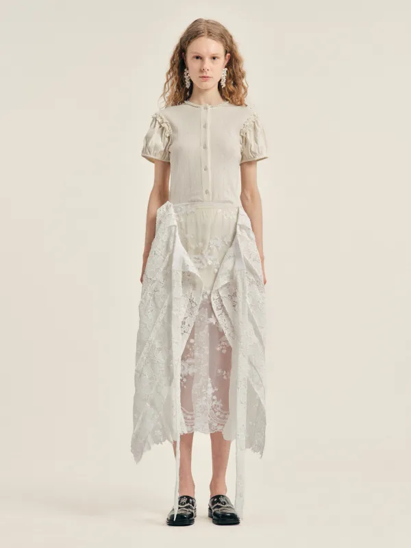 Pleated Sheer Panel Wrap Skirt made by Simone Rocha