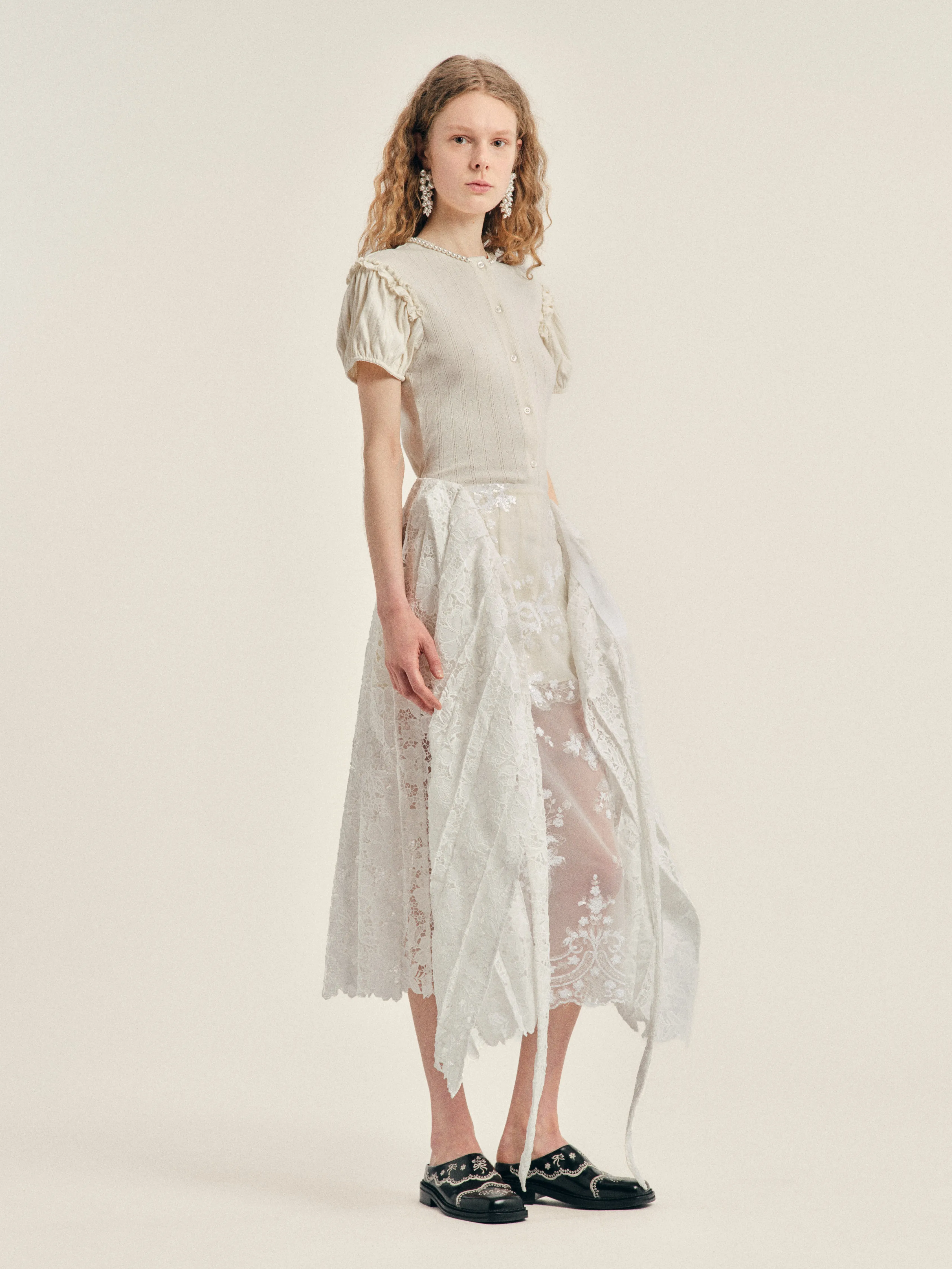 Pleated Sheer Panel Wrap Skirt sold by Simone Rocha product image thumbnail 2