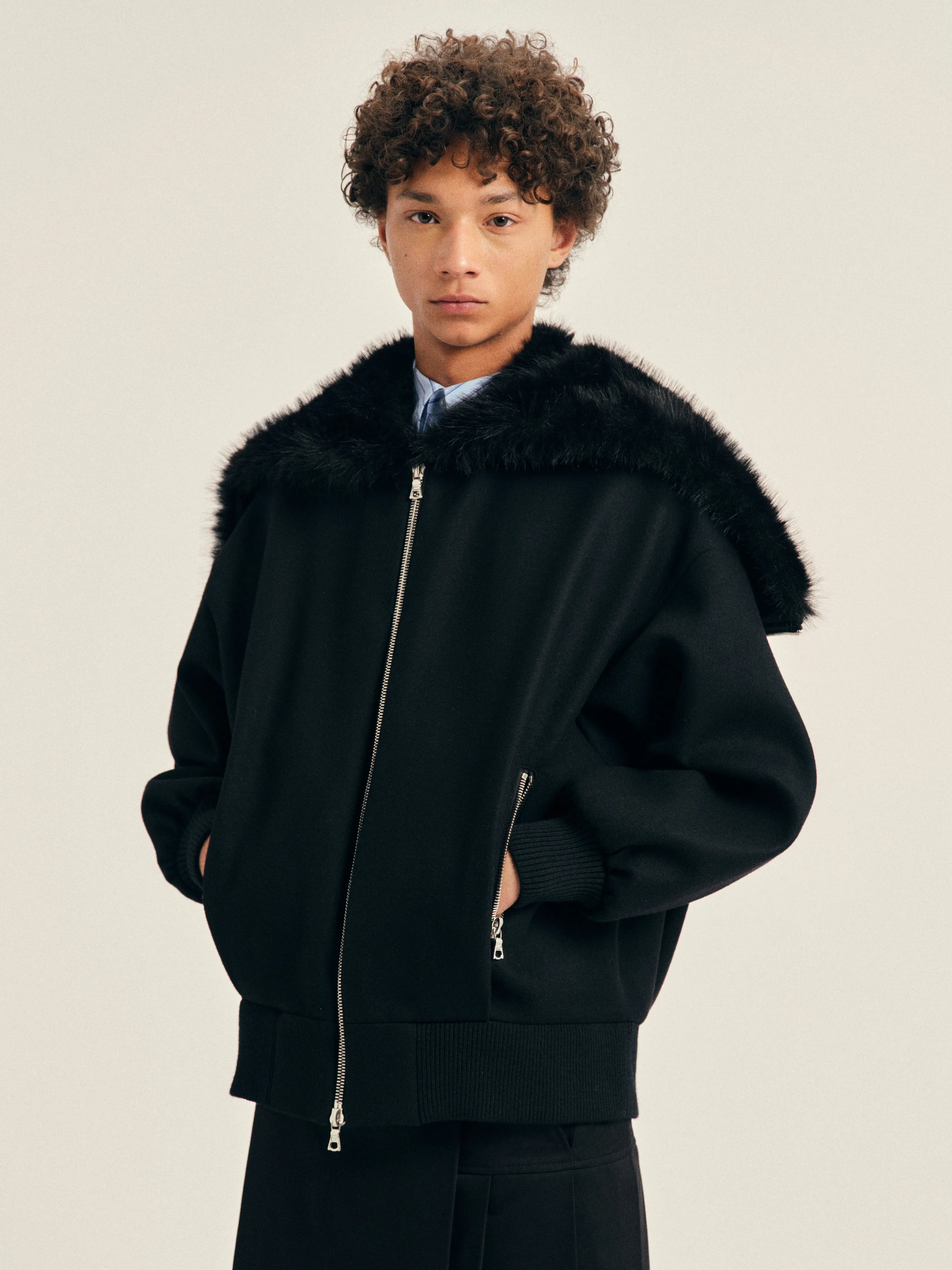 Oversized Split Faux Fur Hood Jacket sold by Simone Rocha product image thumbnail 4