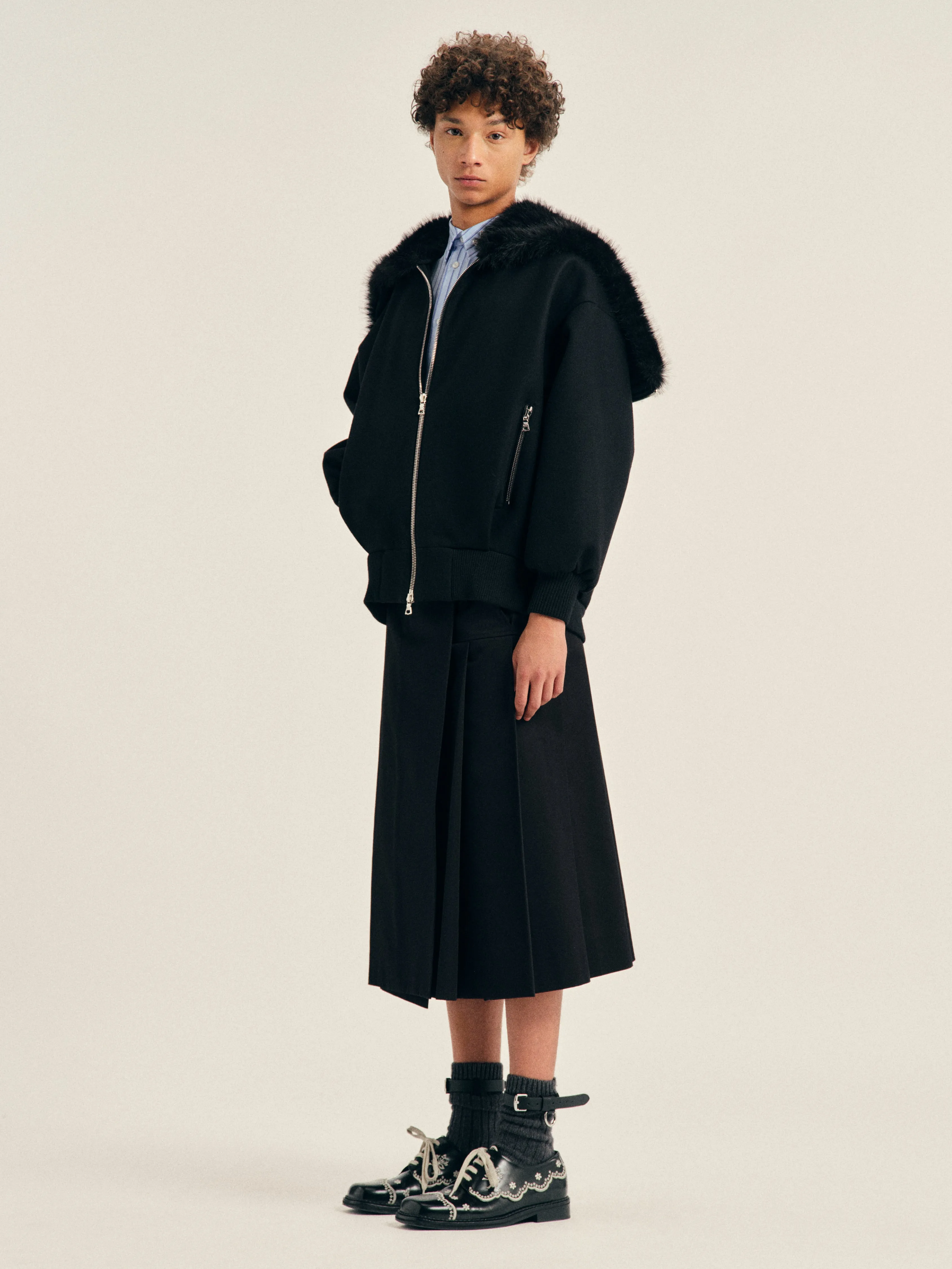 Oversized Split Faux Fur Hood Jacket sold by Simone Rocha product image thumbnail 2