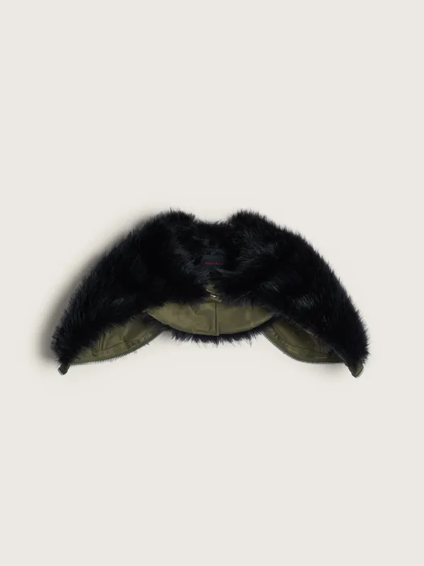 Split Faux Fur Zip Hood made by Simone Rocha