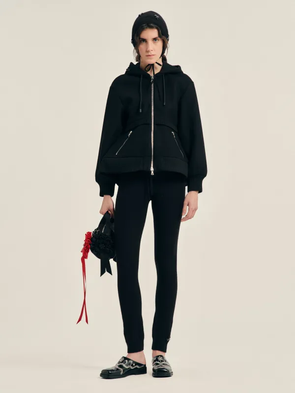 Embellished Sculpted Double Hem Zip Jacket made by Simone Rocha