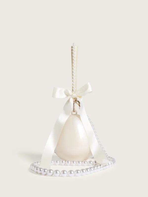 Beaded Bow Pearl Crossbody Micro Egg Bag made by Simone Rocha