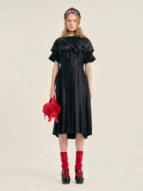 Pleated Patchwork Wire Sleeve Flare Dress made by Simone Rocha