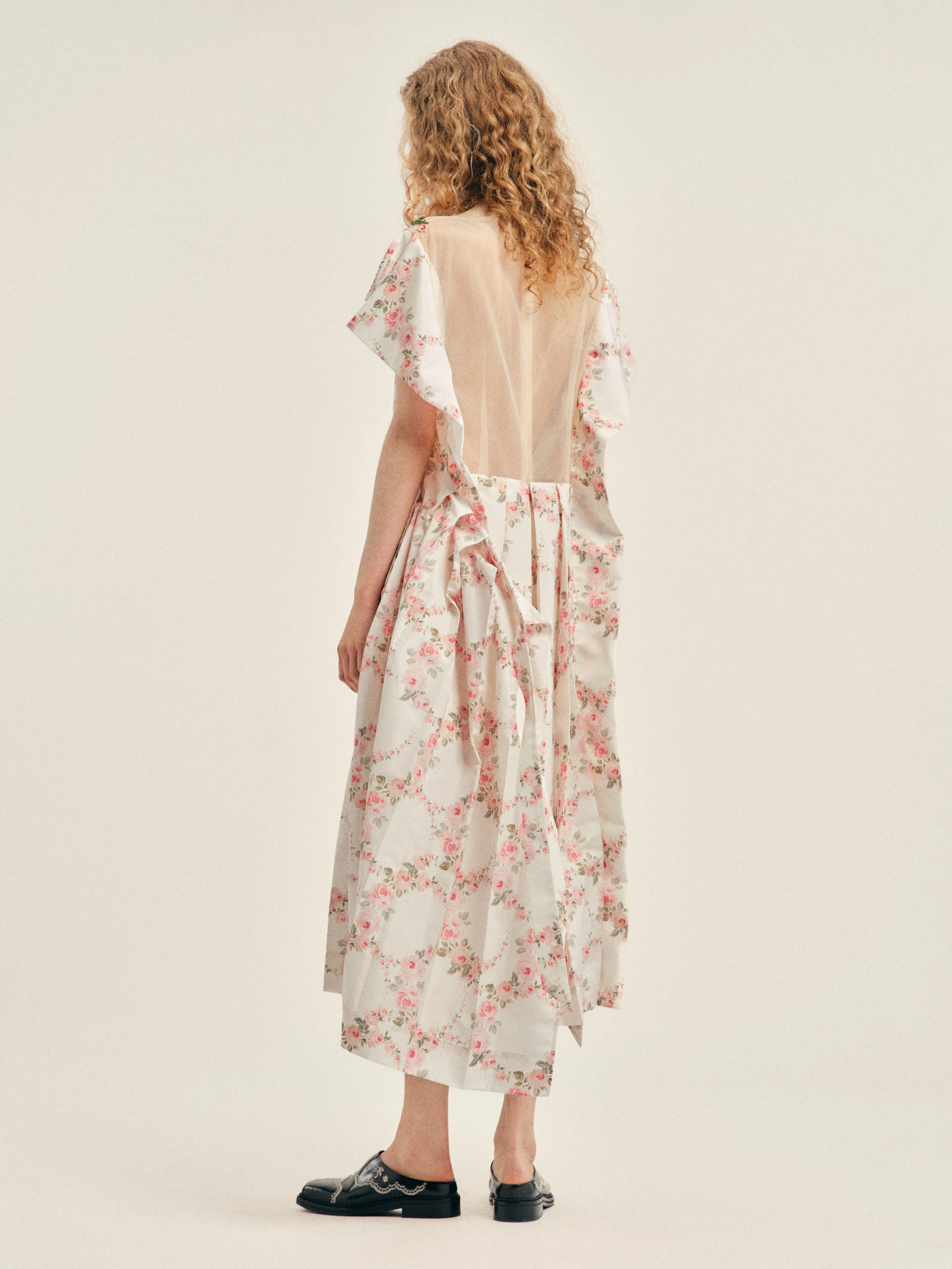 Embellished Pleated Sheer Back Panel Flare Dress sold by Simone Rocha product image thumbnail 2