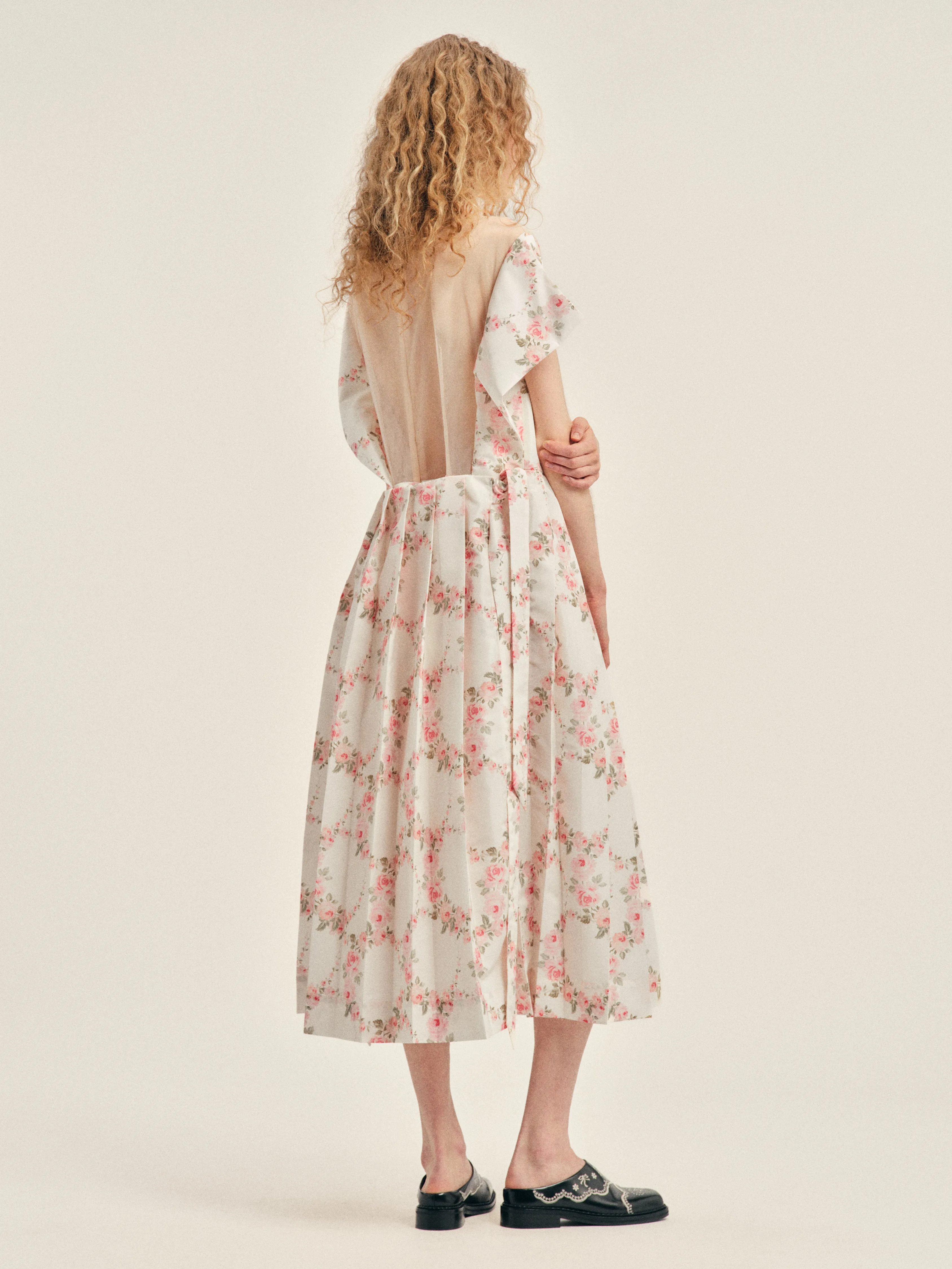 Embellished Pleated Sheer Back Panel Flare Dress sold by Simone Rocha product image thumbnail 3