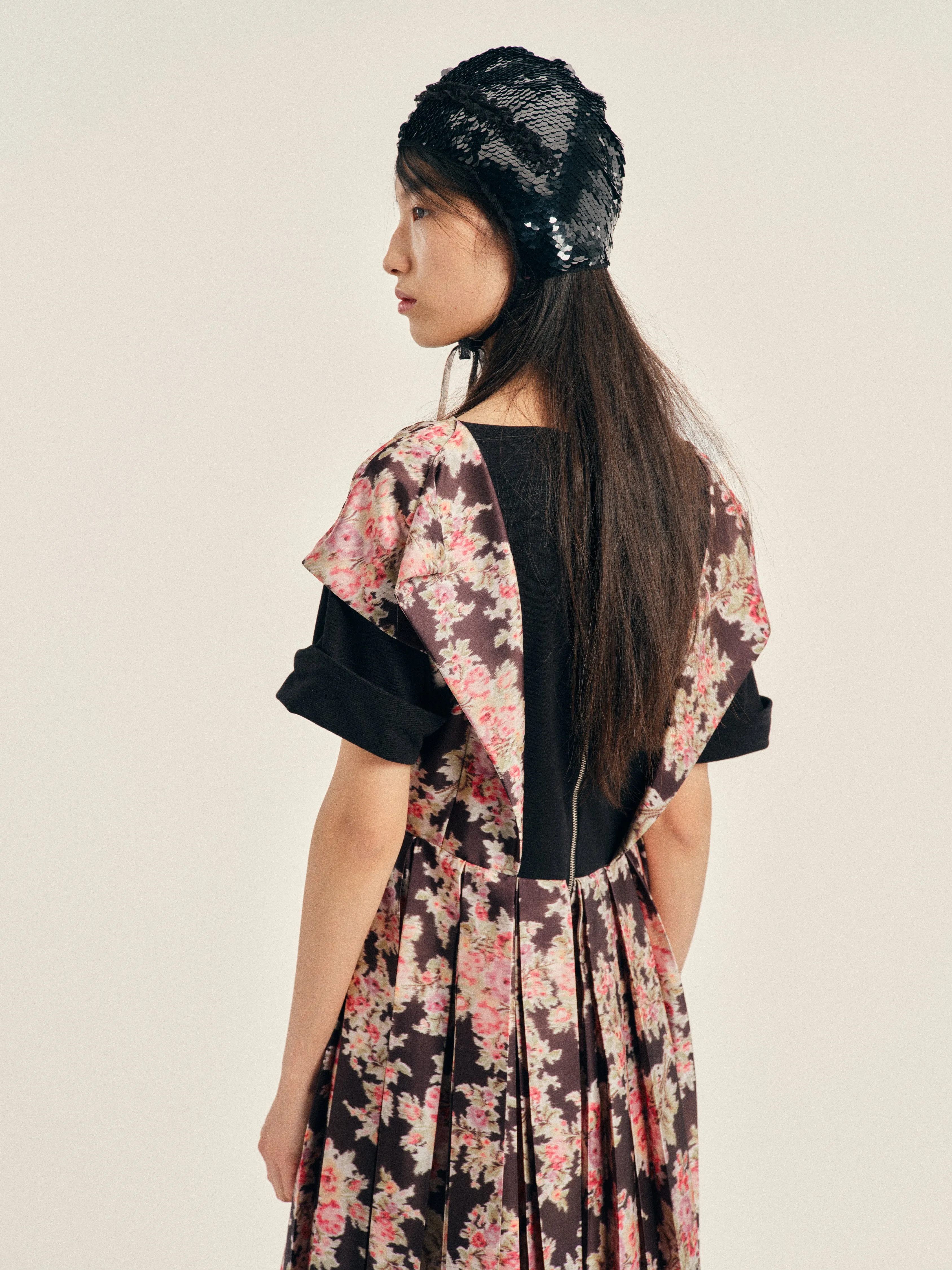 Pleated Patchwork Wire Sleeve Flare Dress sold by Simone Rocha product image thumbnail 4