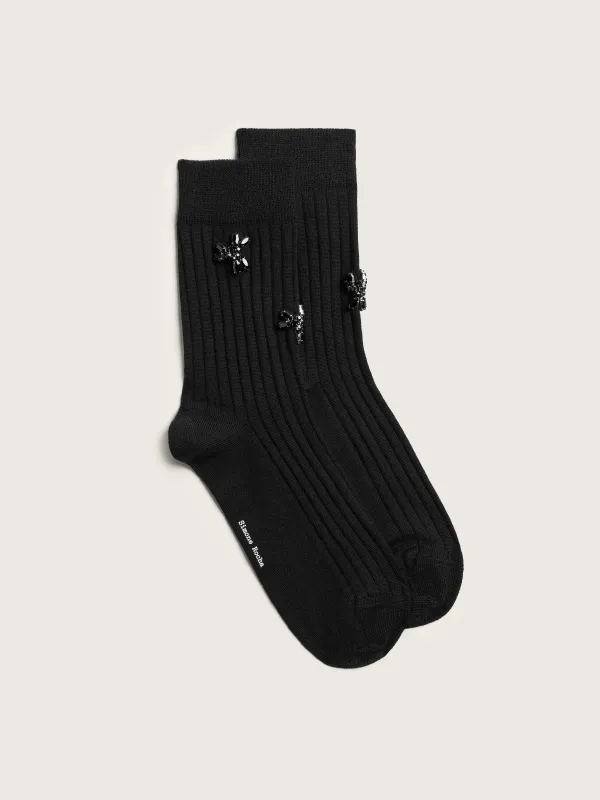 Embellished Merino Silk Ankle Socks made by Simone Rocha