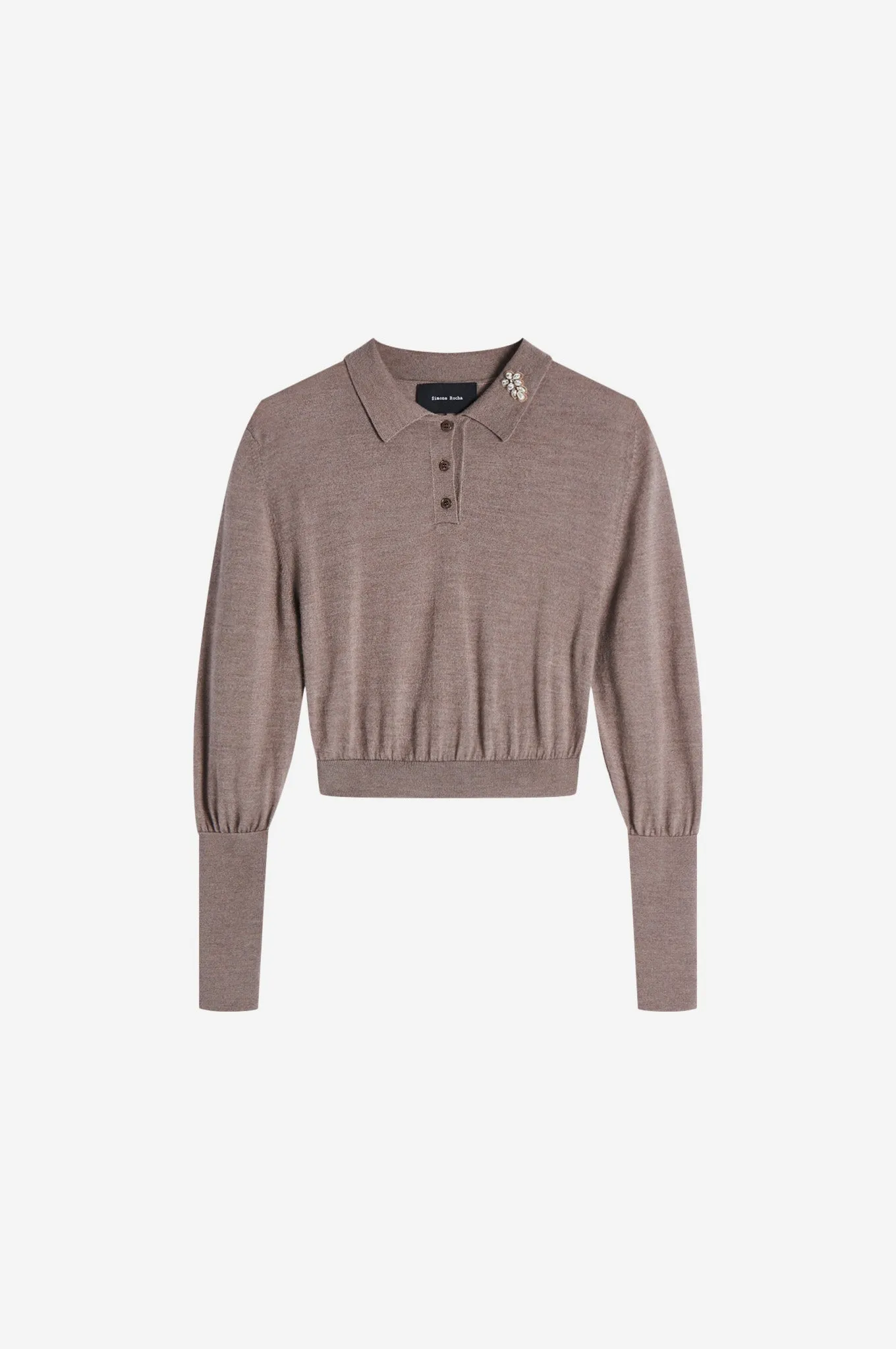 Embellished Merino Silk Knit Polo Jumper sold by Simone Rocha