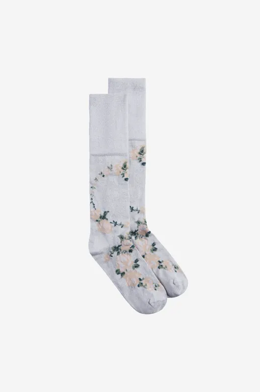 Lurex Jacquard Rosebud Socks made by Simone Rocha