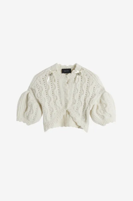 Bell Charm Lace Stitch Cardigan sold by Simone Rocha