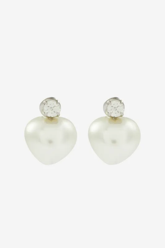 Pearl Heart Earrings made by Simone Rocha