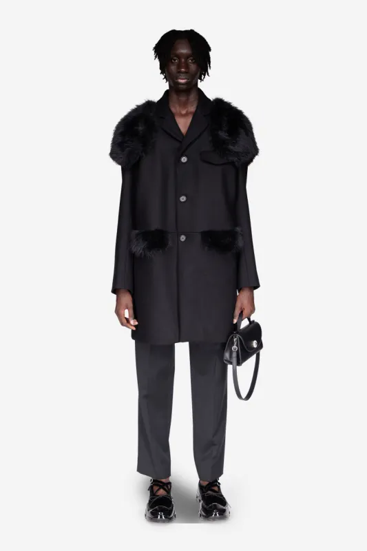 Boxy Faux Fur Cap Coat sold by Simone Rocha