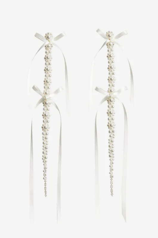 Bow Ribbon Double Drip Earrings sold by Simone Rocha