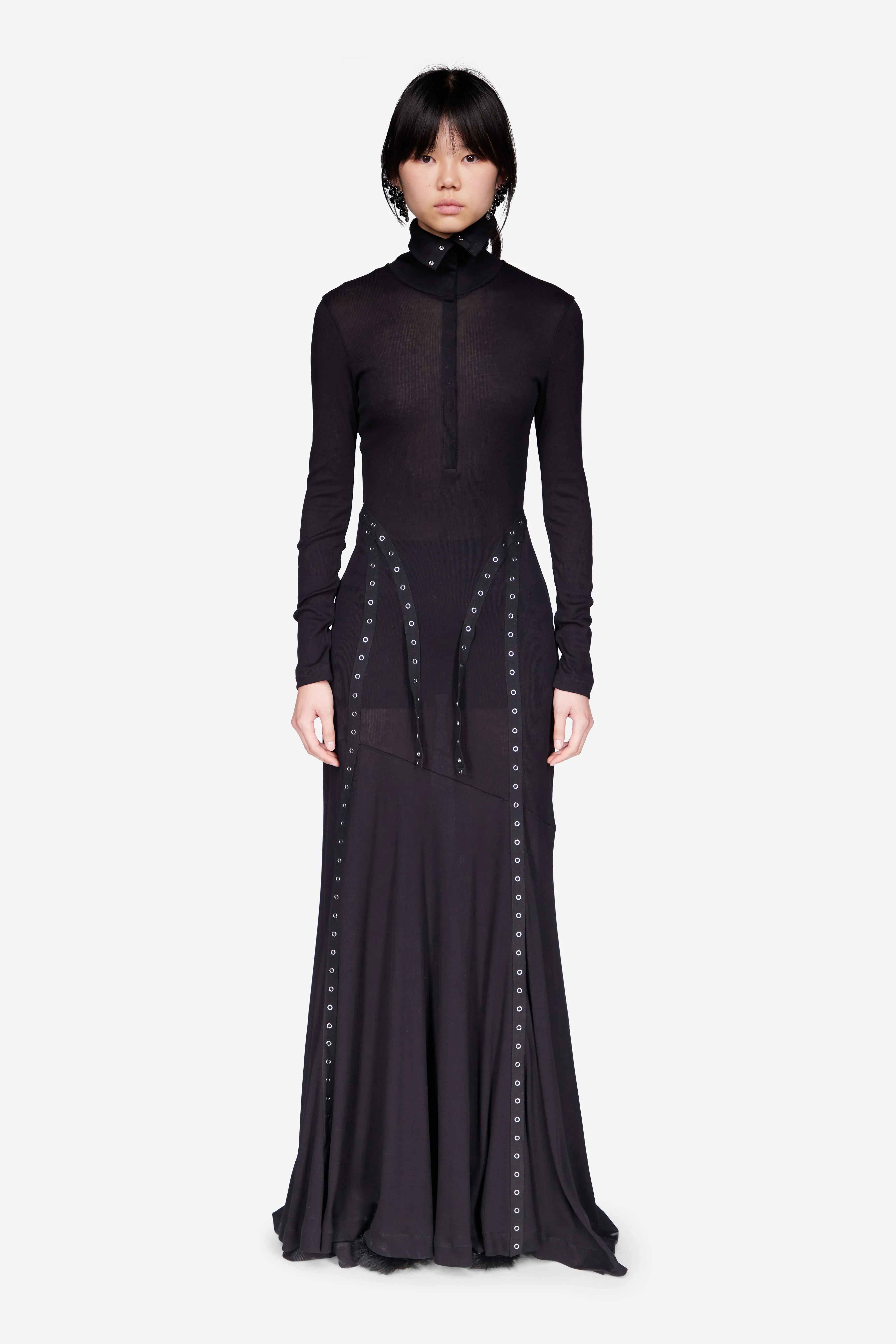 Ribbed Multi Snap Bias Cut Dress sold by Simone Rocha